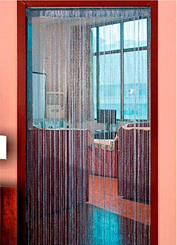 Shiny Silver Tassel Curtain Holdback - Decorative Window Door Divider for Sheer Curtains & Valances - 0.95x1.95m Light Grey Home Decor - Perfect for Living Room, Bedroom & Office Window Treatments