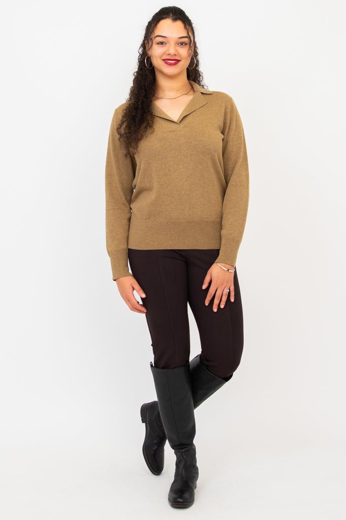 Astrid Women's Cotton Sweater in Terra - Soft & Comfortable Pullover for Casual Wear, Office & Fall Outfits