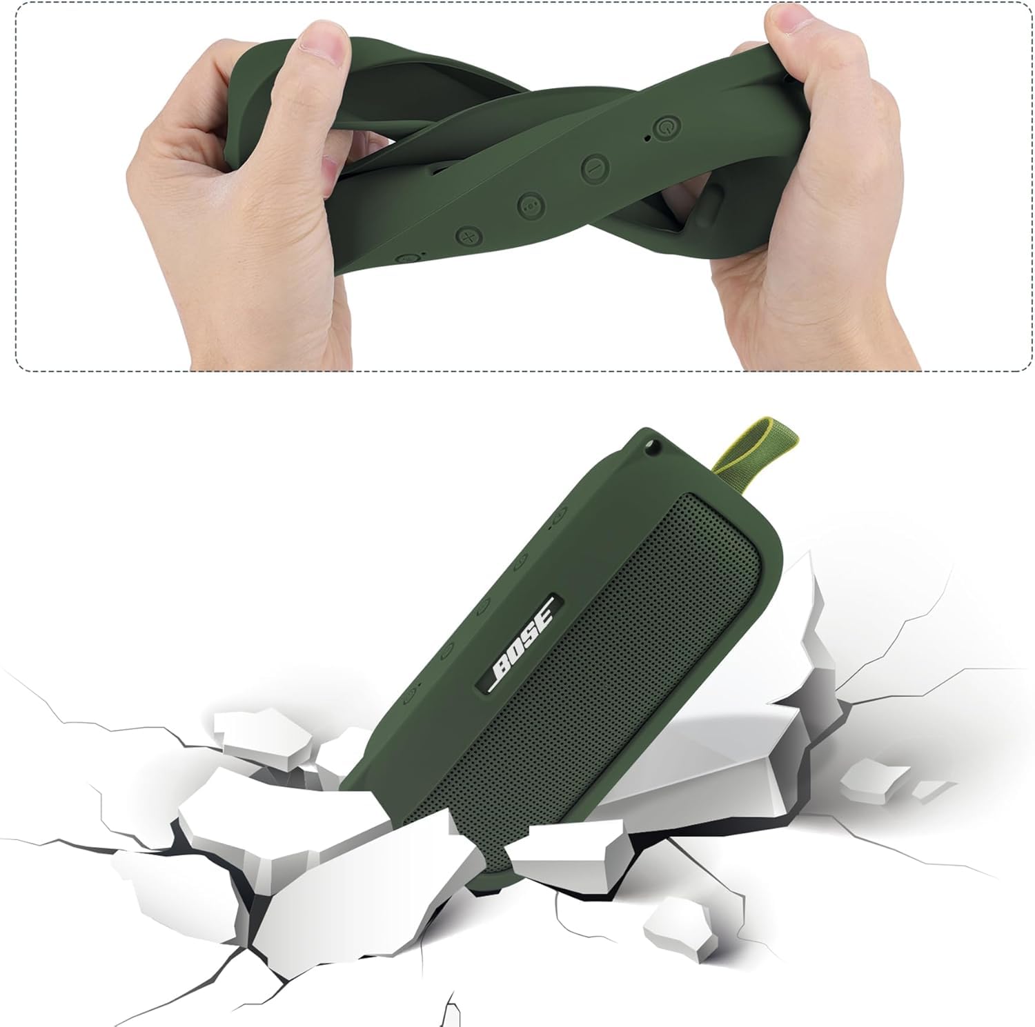 Bose SoundLink Flex Bluetooth Speaker Silicone Protective Case - Soft CO2CREA Cover for Bose SoundLink Flex (Cypress Green) | Waterproof & Shockproof Design for Outdoor, Travel, Beach & Home Use