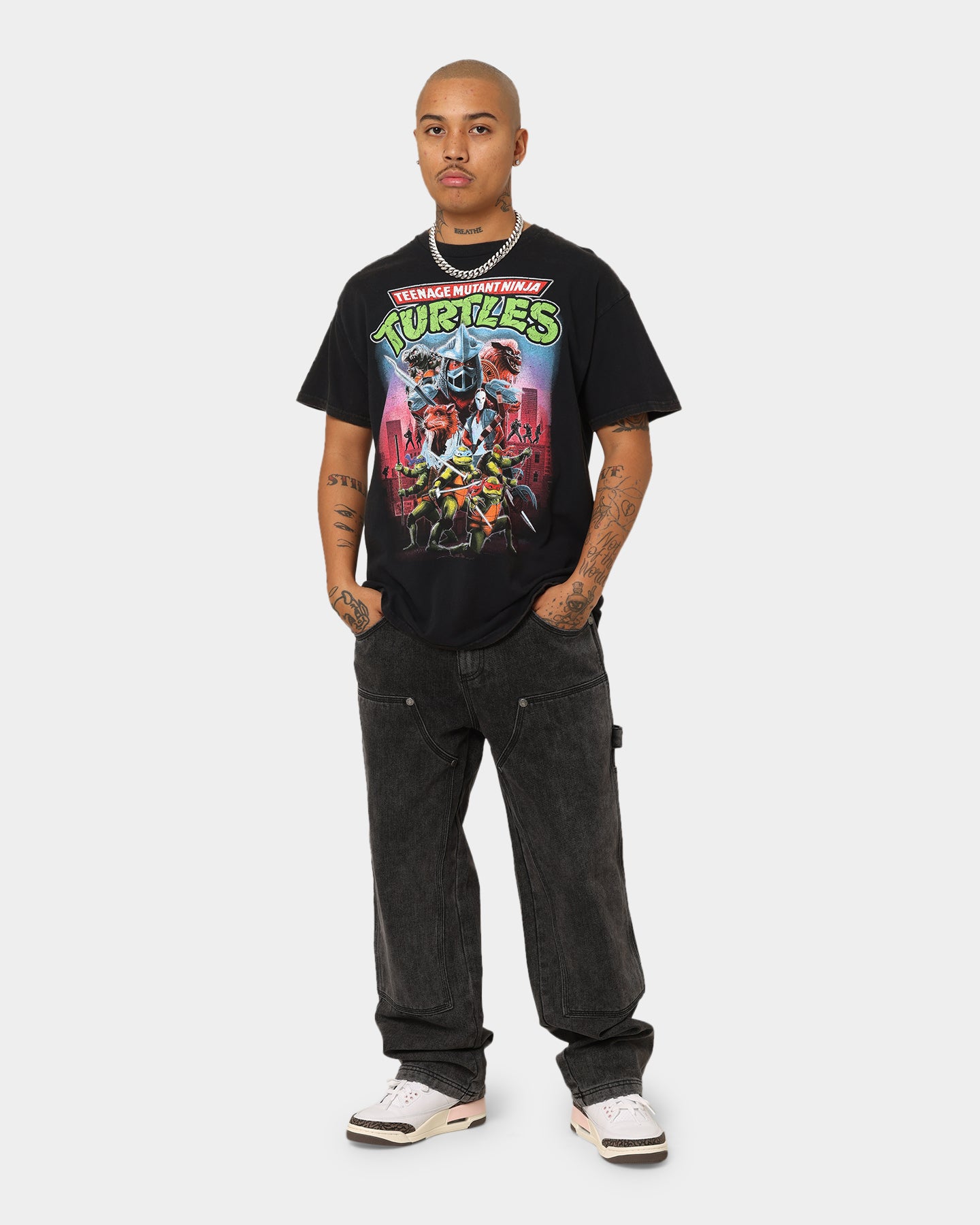 Vintage Teenage Mutant Ninja Turtles Graphic T-Shirt - Retro TMNT Black Cotton Tee for Men & Women - Perfect for Casual Wear, Cosplay, and Comic Book Fans
