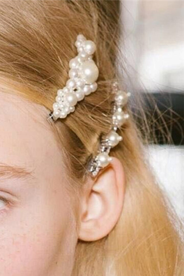 Vintage Handmade Pearl Beaded Hair Clip - Elegant Bridal Hair Accessory for Weddings, Prom & Special Occasions