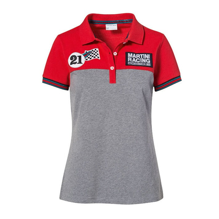 Porsche Women's Polo Shirt #21 Martini Racing - Stylish Casual Golf & Tennis Top for Women - Perfect for Sports, Work & Everyday Wear