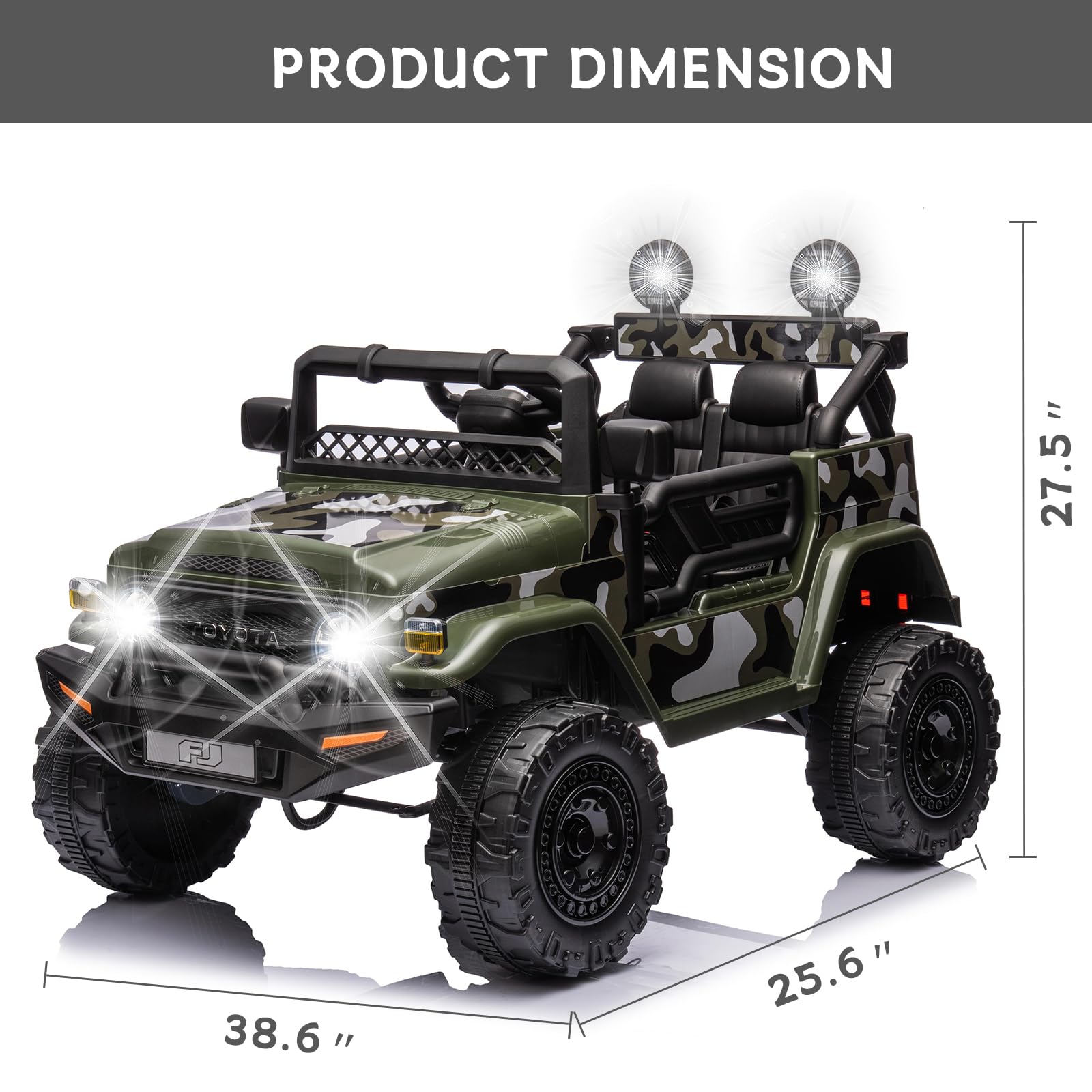 Bobike 12V Kids Ride-On Truck Toy Car - Battery Powered Electric Vehicle with 2.4G Remote Control for Ages 3-8 Years - Double Opening Doors, Music & USB Port - Perfect Gift for Boys & Girls (Green) - Ideal for Outdoor Play, Birthday Presents & Family Fun Activities