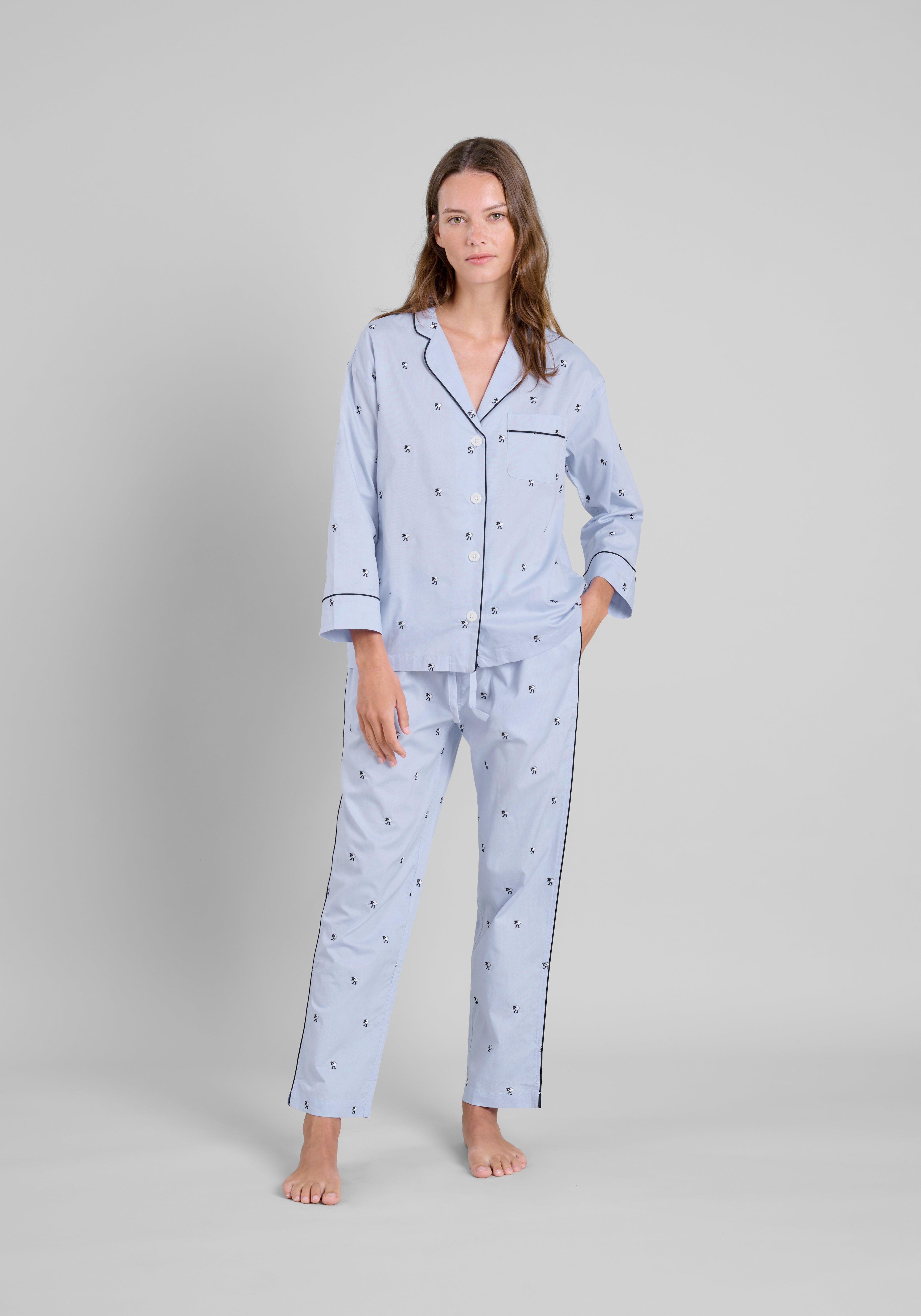 Premium Black Sheep Print Women's Pajama Set - Soft Cotton Sleepwear for Women - Cozy Lounge Wear for Bedtime & Relaxation at Home
