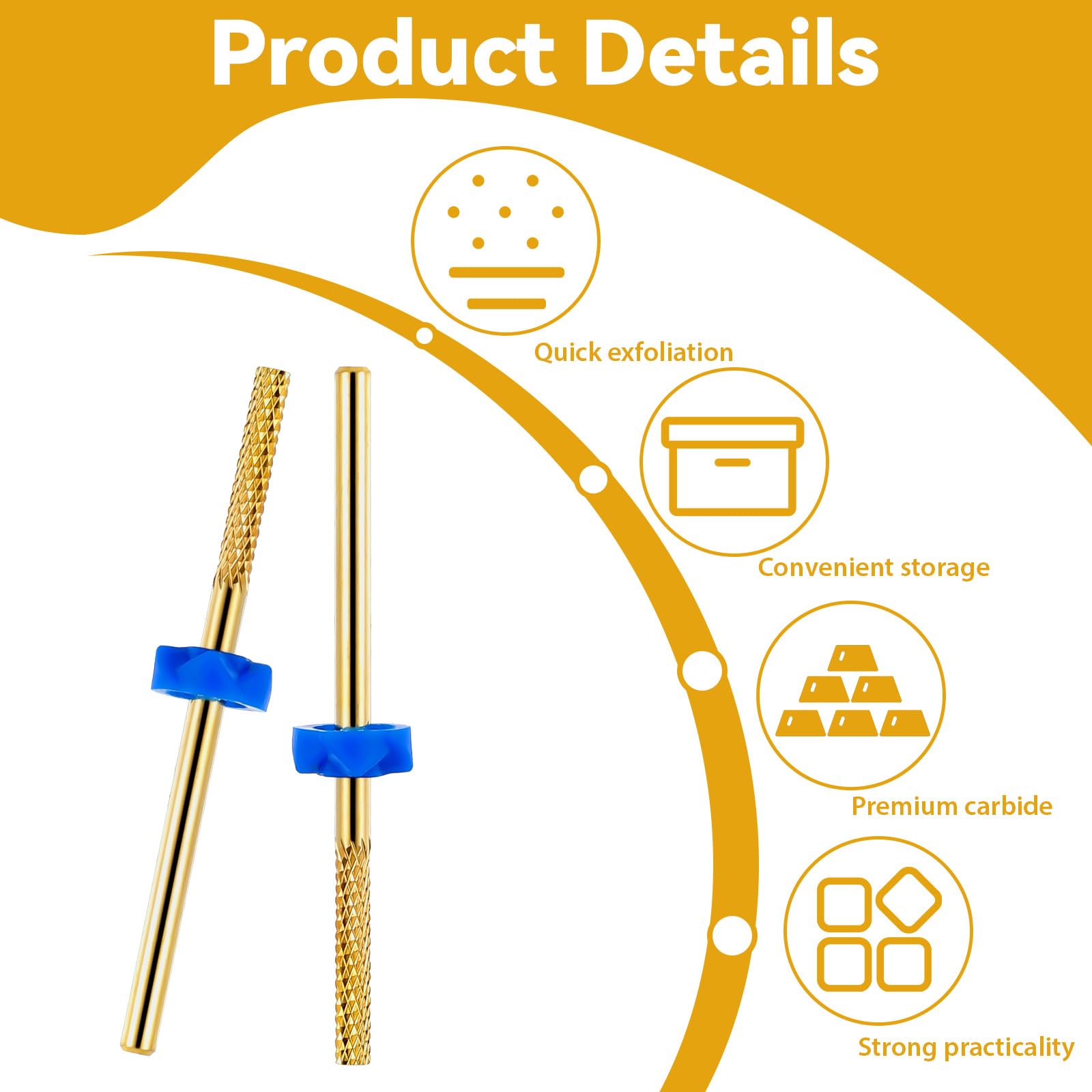 2Pcs Professional Tungsten Carbide Nail Drill Bits for Cuticle Removal - Safe & Fast Electric Nail File Accessories for Pedicure, Manicure & Dead Skin Cleaning - Perfect for Salon & Home Nail Care