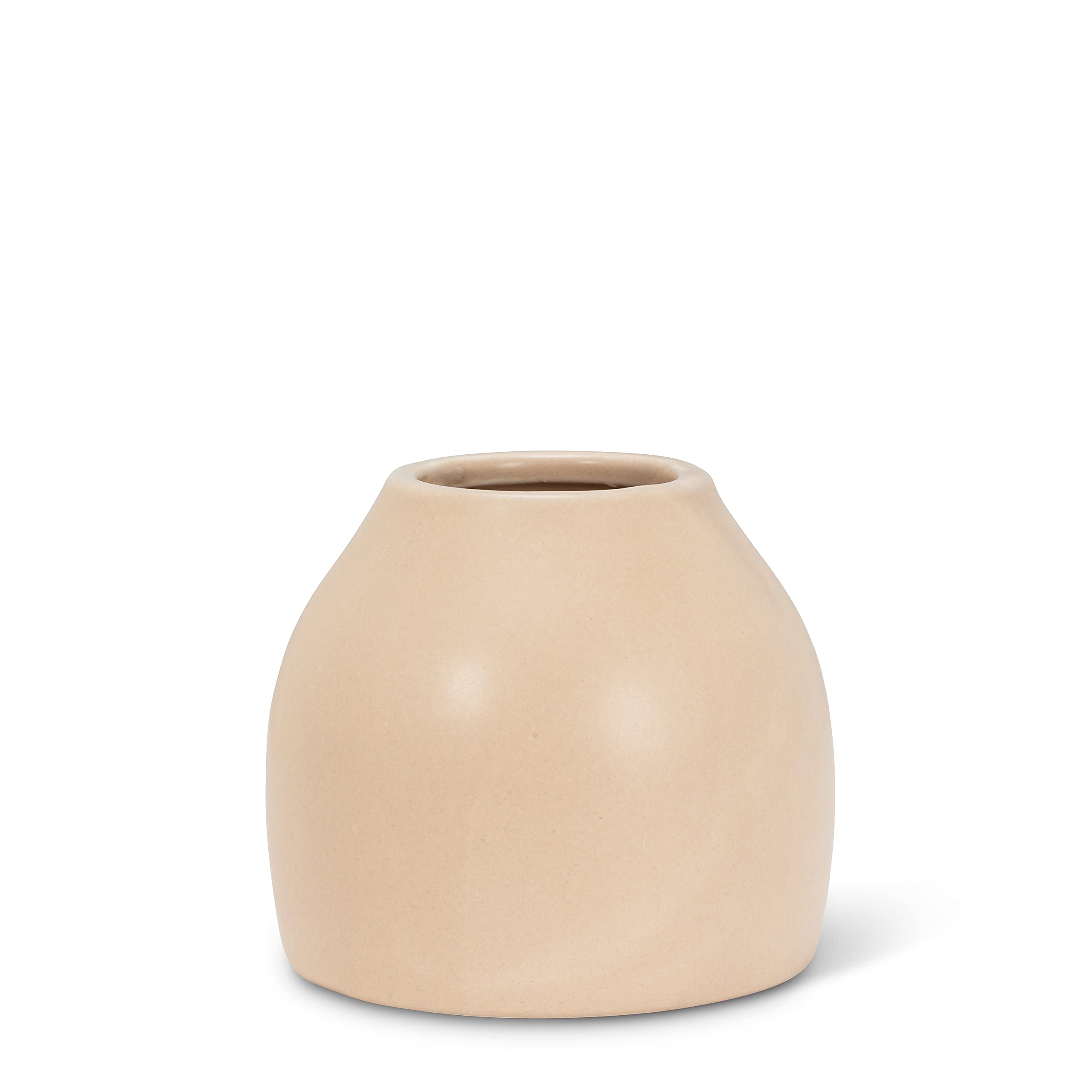 Abbott Collection 27-CASHMERE-960 Small Matte Ceramic Vase in Sand Color - Perfect for Home Decor, Wedding Centerpieces & Boho Chic Interior Design