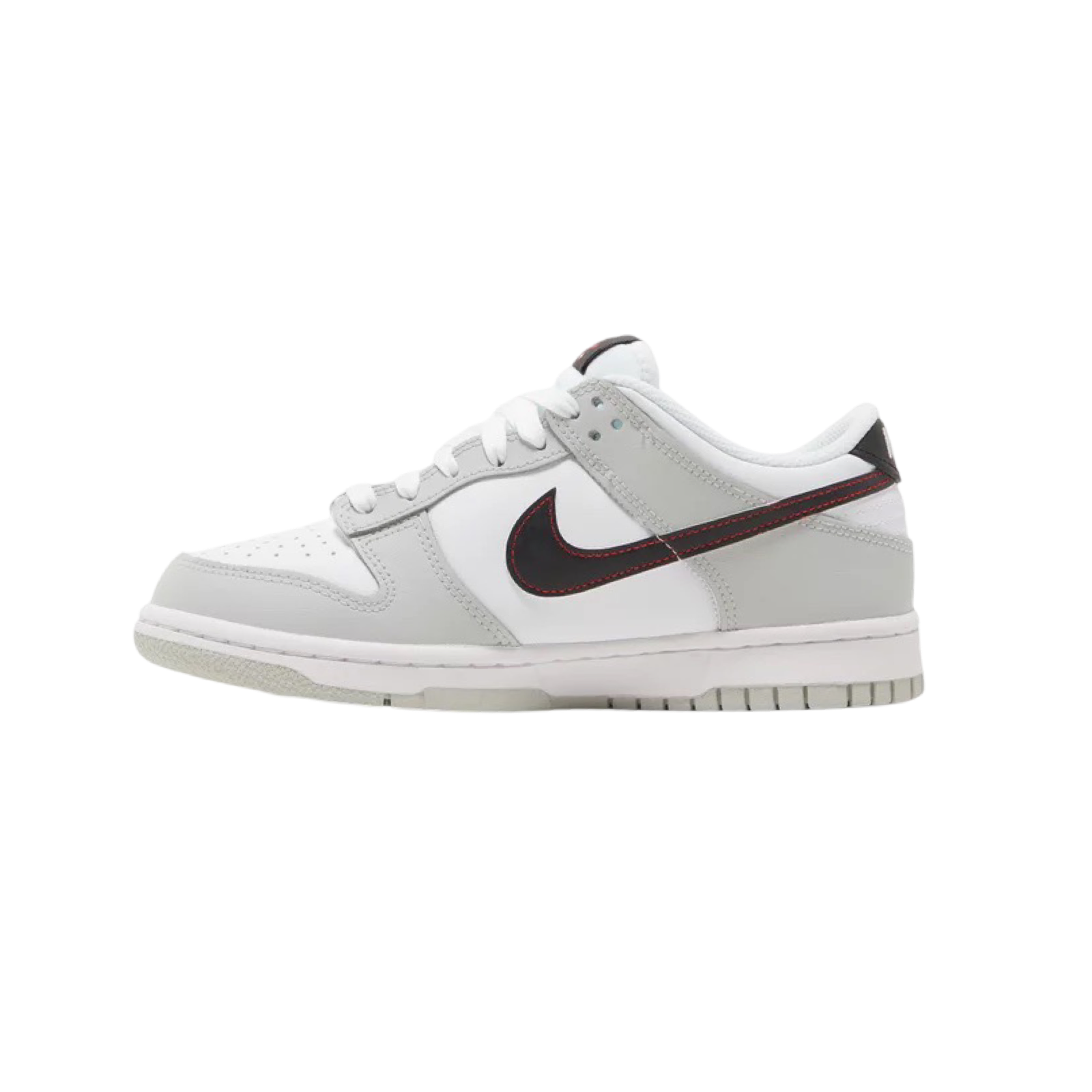 Nike Dunk Low GS Sneakers - White Grey Black Basketball Shoes for Girls - Perfect for Casual Wear, School & Sports