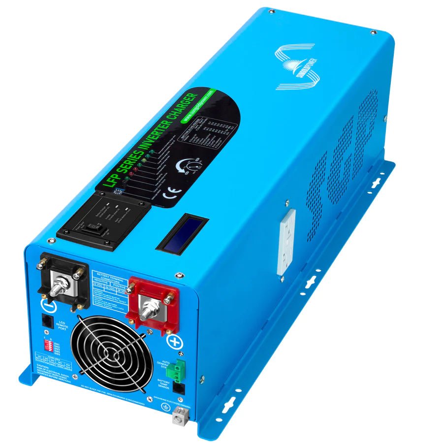 SunGoldPower 4000W 12V Pure Sine Wave Power Inverter with Built-in Charger - Perfect for RVs, Boats, Off-Grid Solar Systems & Emergency Backup Power