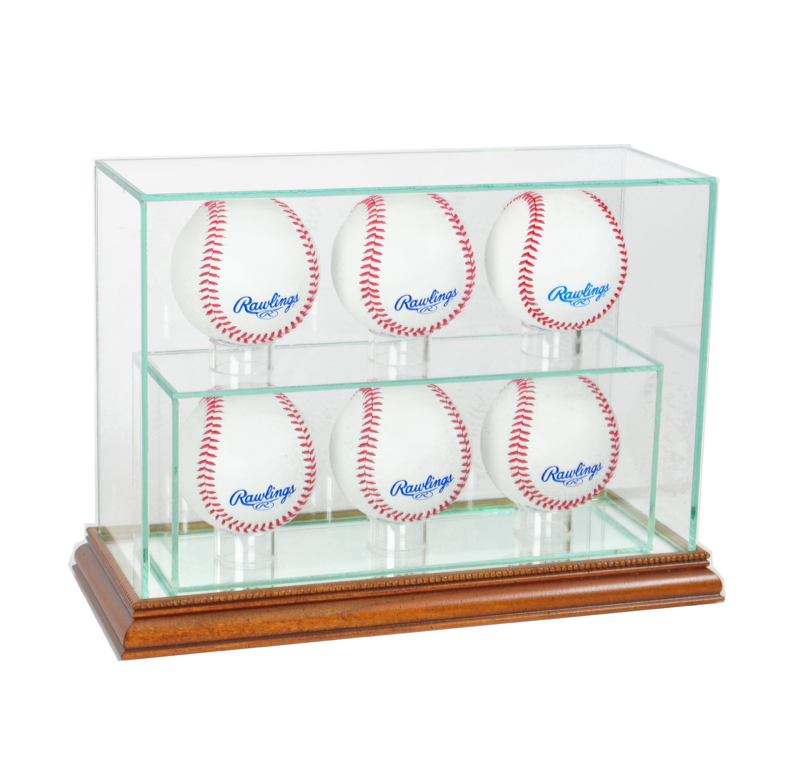 MLB 6 Upright Baseball Display Case - Premium Glass Showcase for Collectible Baseballs - Perfect for Home, Office, or Sports Memorabilia Collection Display