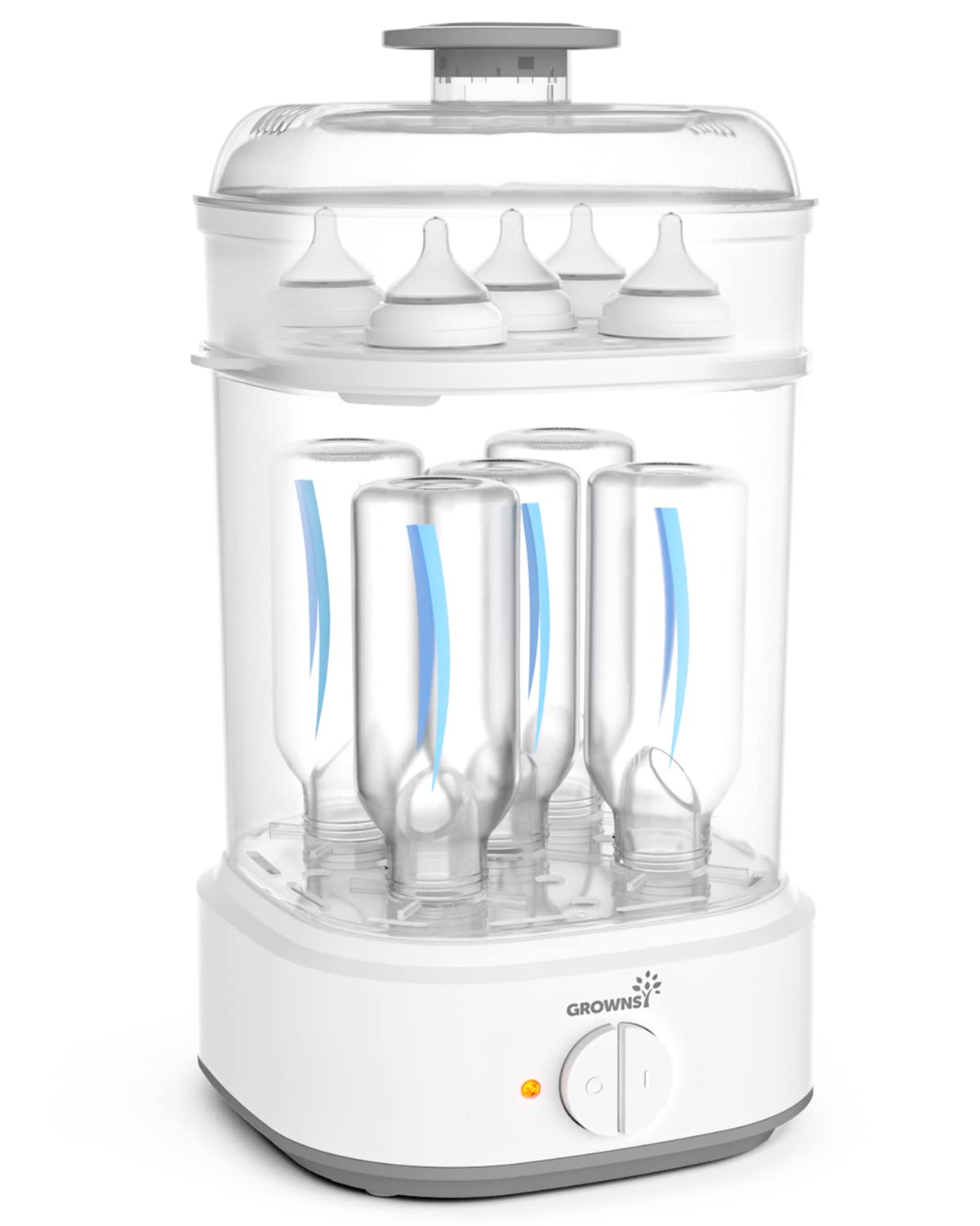 Electric Baby Bottle Sterilizer with Timer - Steam Sanitizer for Bottles, Pacifiers & Breast Pump Parts | Safe & Fast Sterilization for Newborns | Perfect for Daycare, Travel & Home Use