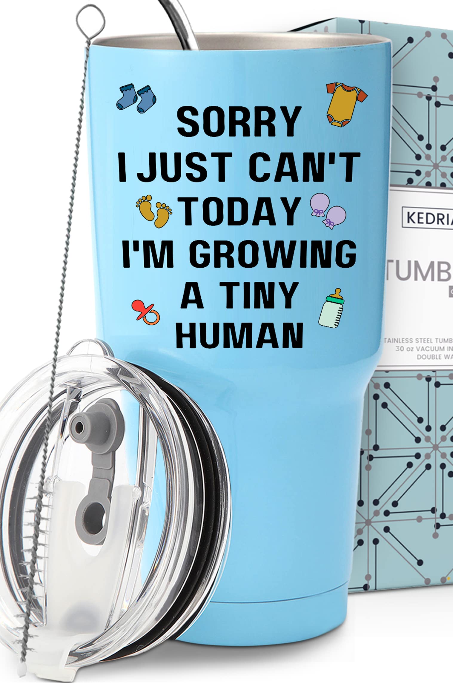 30oz Funny Pregnancy Tumbler - Best Gift for First Time Moms, Expecting Mothers & New Pregnant Women - Perfect for Baby Showers, Maternity Photos & Daily Hydration