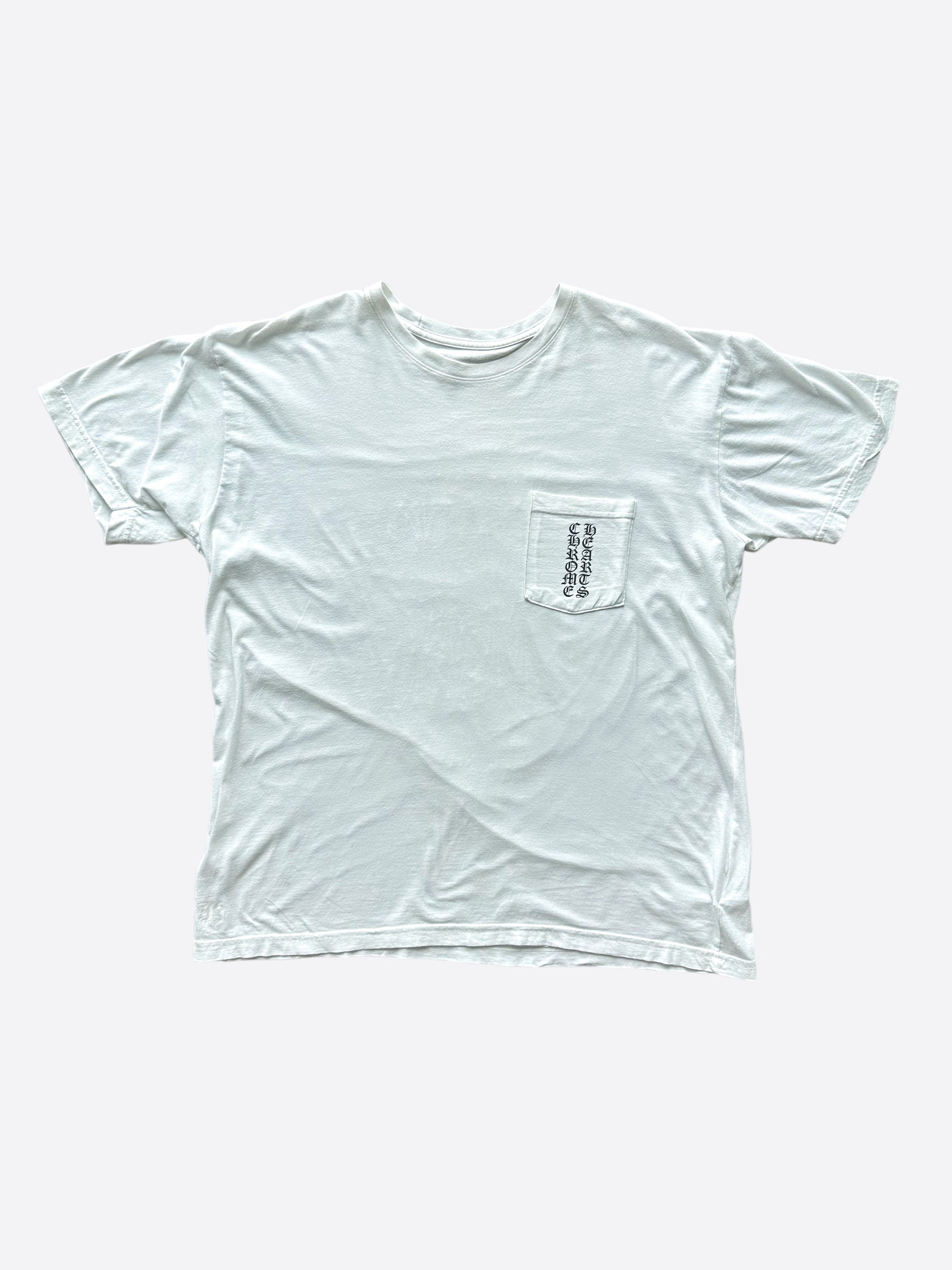 Chrome Hearts White Vertical Logo T-Shirt for Men | Stylish Graphic Tee for Casual Wear & Street Fashion