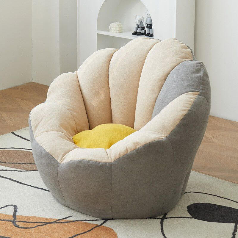 Stylish Minimalist Solid Lemon Yellow Cotton Blend Papasan Chair with Removable Slipcover & Sewn Pillow - Perfect for Living Room, Bedroom, Nursery or Outdoor Relaxation