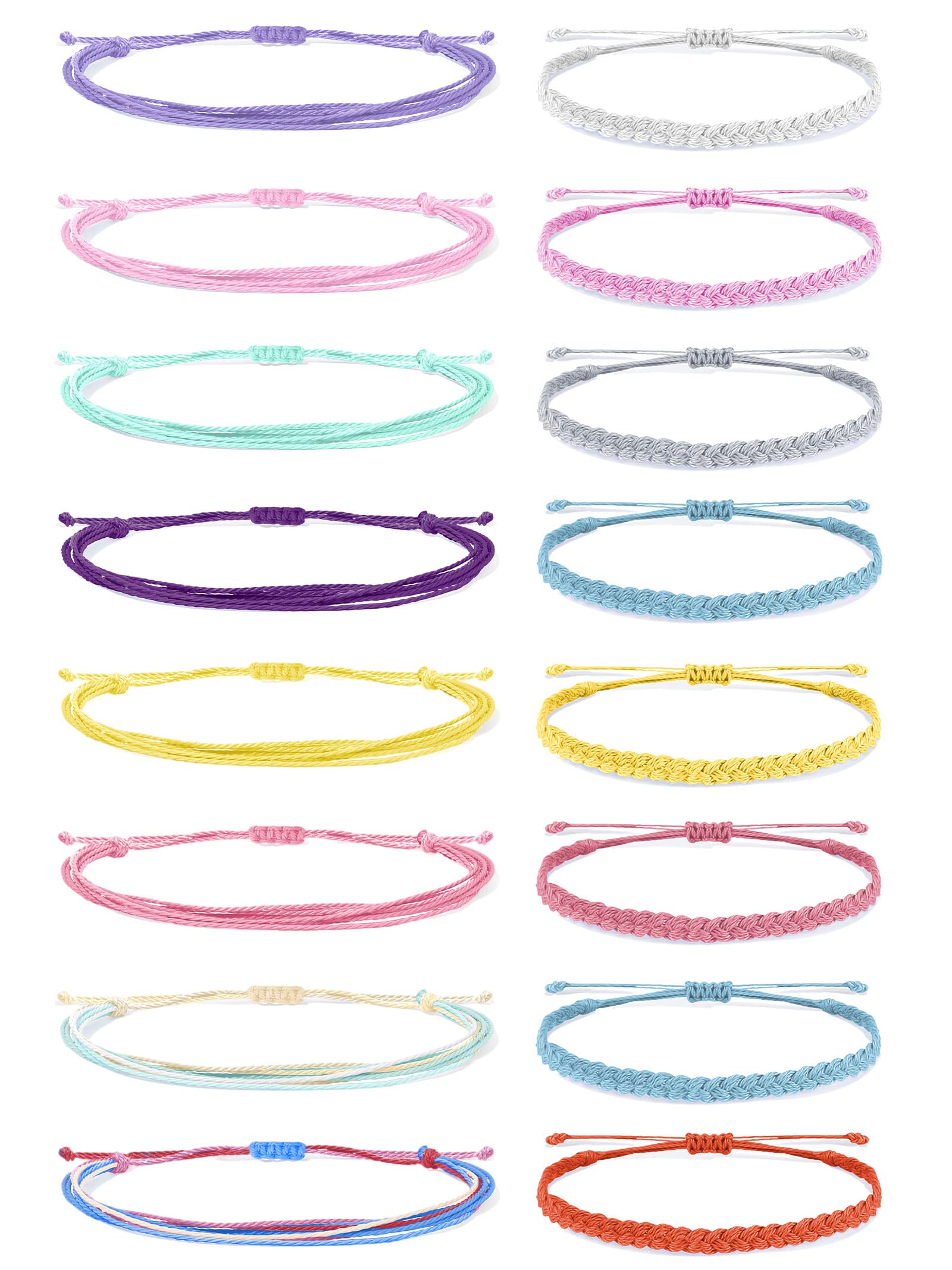 Trendy Adjustable String Bracelets for Women - Waterproof Friendship & Ankle Bracelets - Perfect for Summer, Beach, Surfing & Outfits - Great Gift Idea & Stocking Stuffers