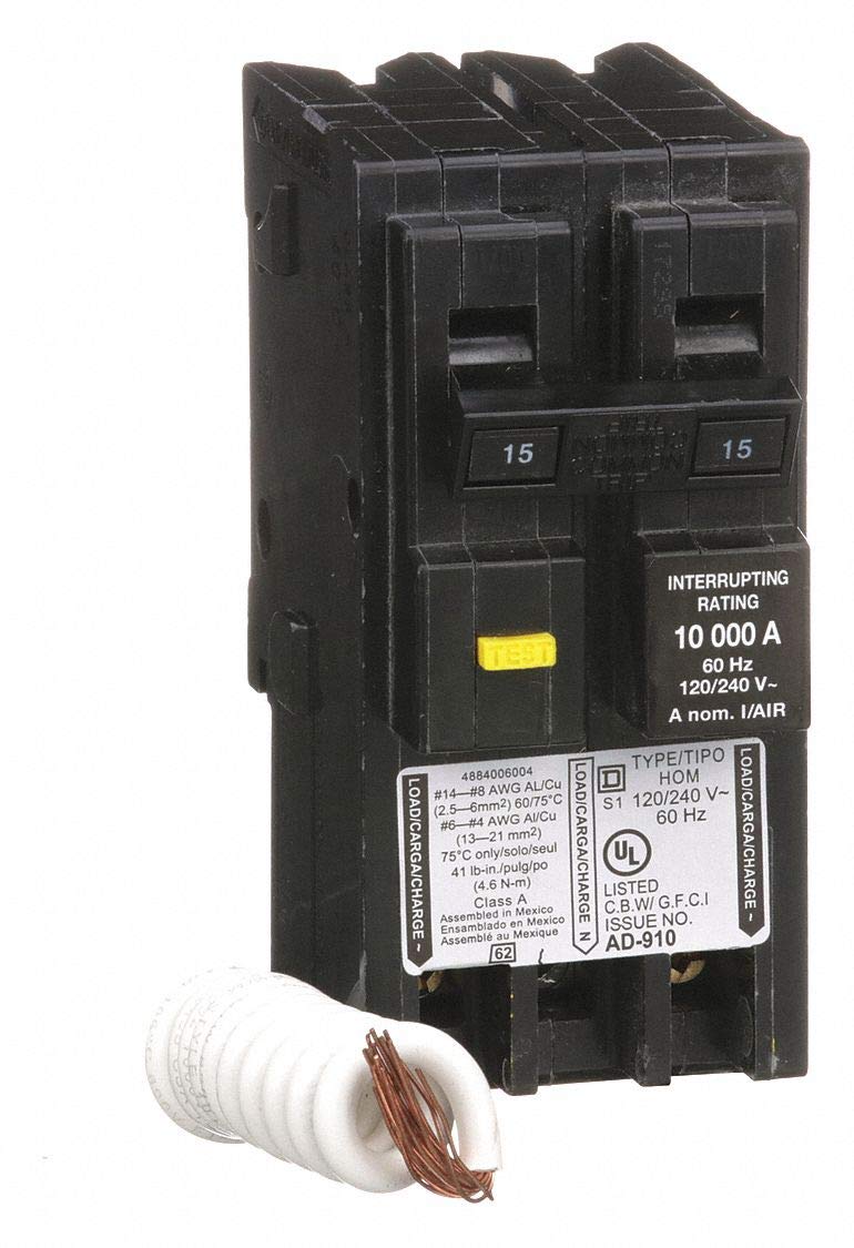 2P 15 Amp 120/240VAC Plug-In Circuit Breaker - Dual Pole Electrical Protection for Home, RV & Industrial Use
