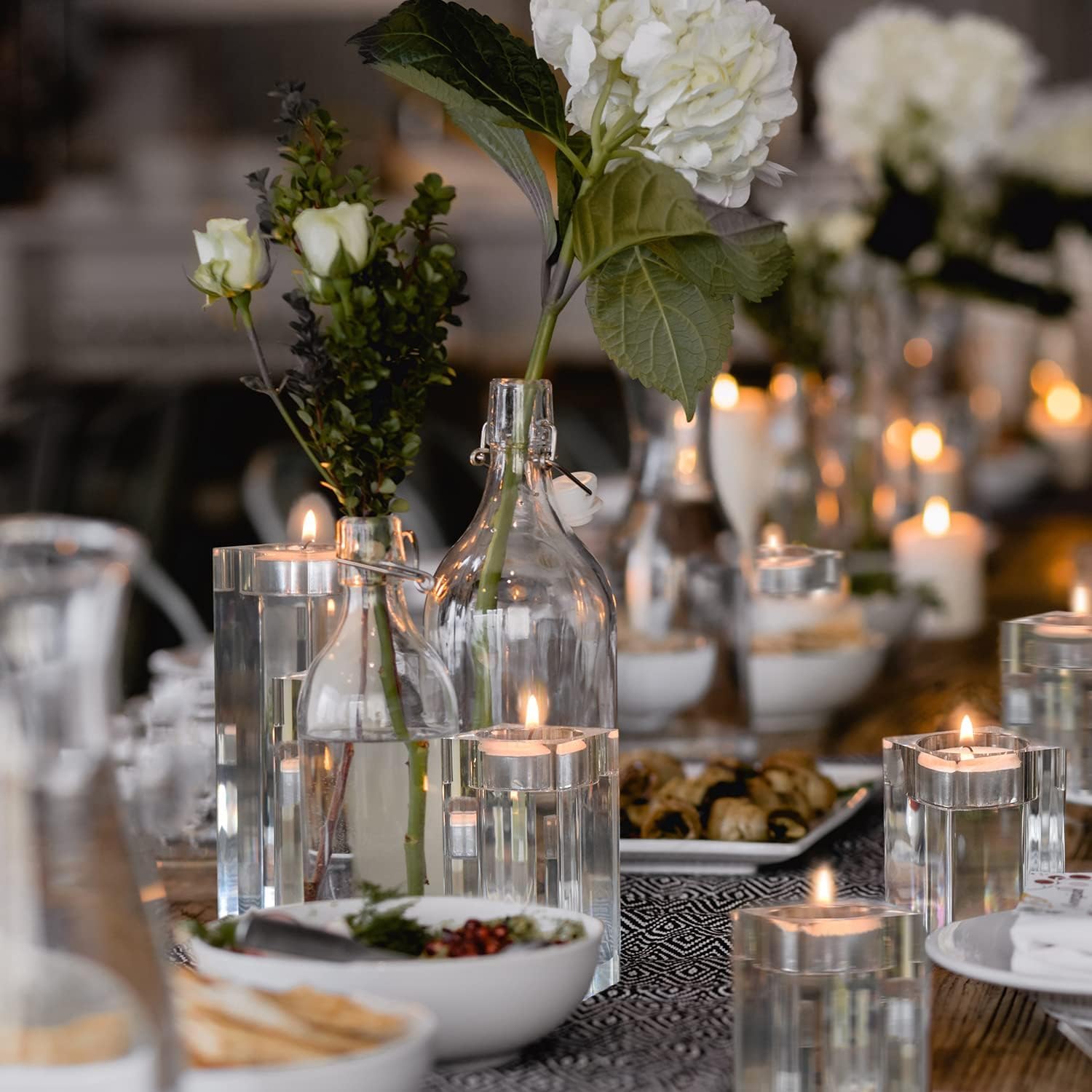 Modern Silver Tealight Candle Holders 8cm - Dining & Bathroom Decor