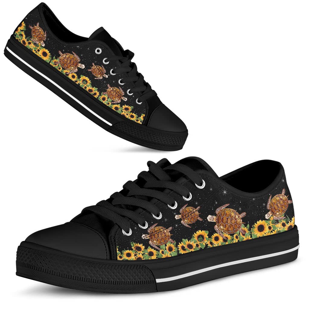 Love Turtles Canvas Low Top Sneakers for Men & Women - Cute Turtle Print Casual Shoes with Gift Box - Perfect Gifts for Turtle Lovers, Beach Outings & Eco-Friendly Fashion
