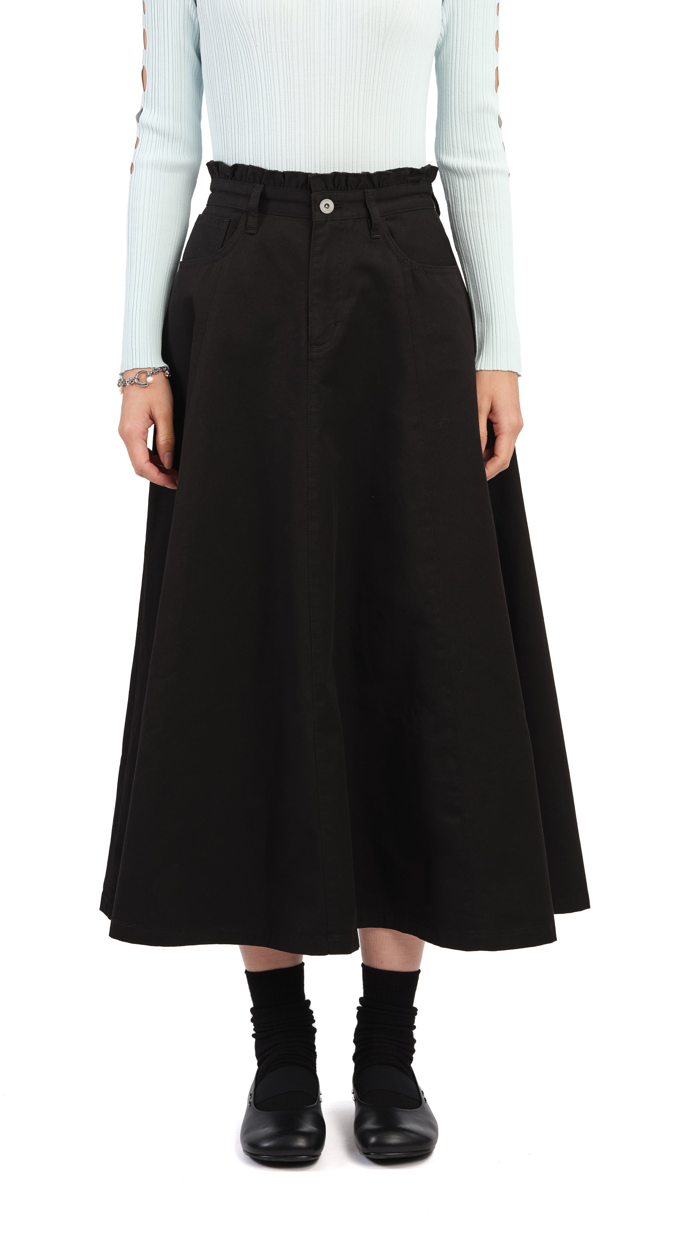 Women's Ruffles Trim Skirt - Elegant Flowy A-Line Midi Skirt with Floral Print | Perfect for Office Wear, Date Night & Spring Outfits