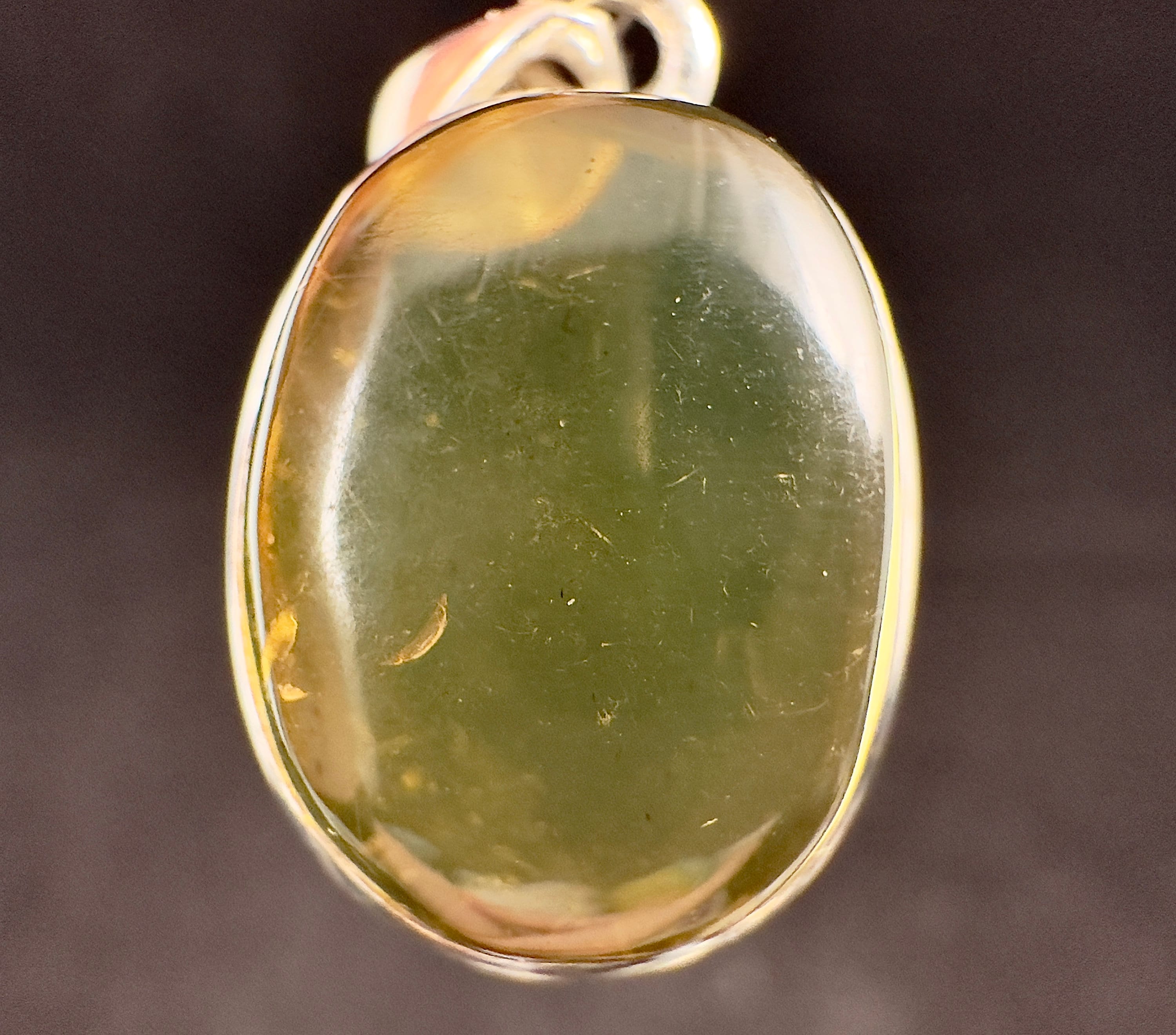 Natural AAA Amber Pendant with Sterling Silver & Crystal | Healing Stone Jewelry for Women | Spiritual Gift, Meditation & Energy Balancing Accessory