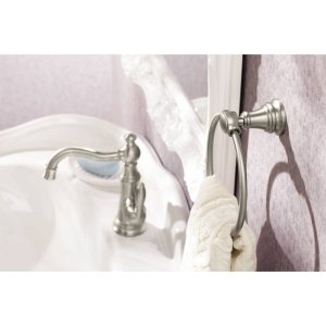 Moen YB8486NL Weymouth Polished Nickel Bathroom Towel Ring - Elegant Bathroom Accessory for Hand & Face Towels | Ideal for Bathrooms, Powder Rooms & Spa Decor | Durable & Stylish Home Upgrade