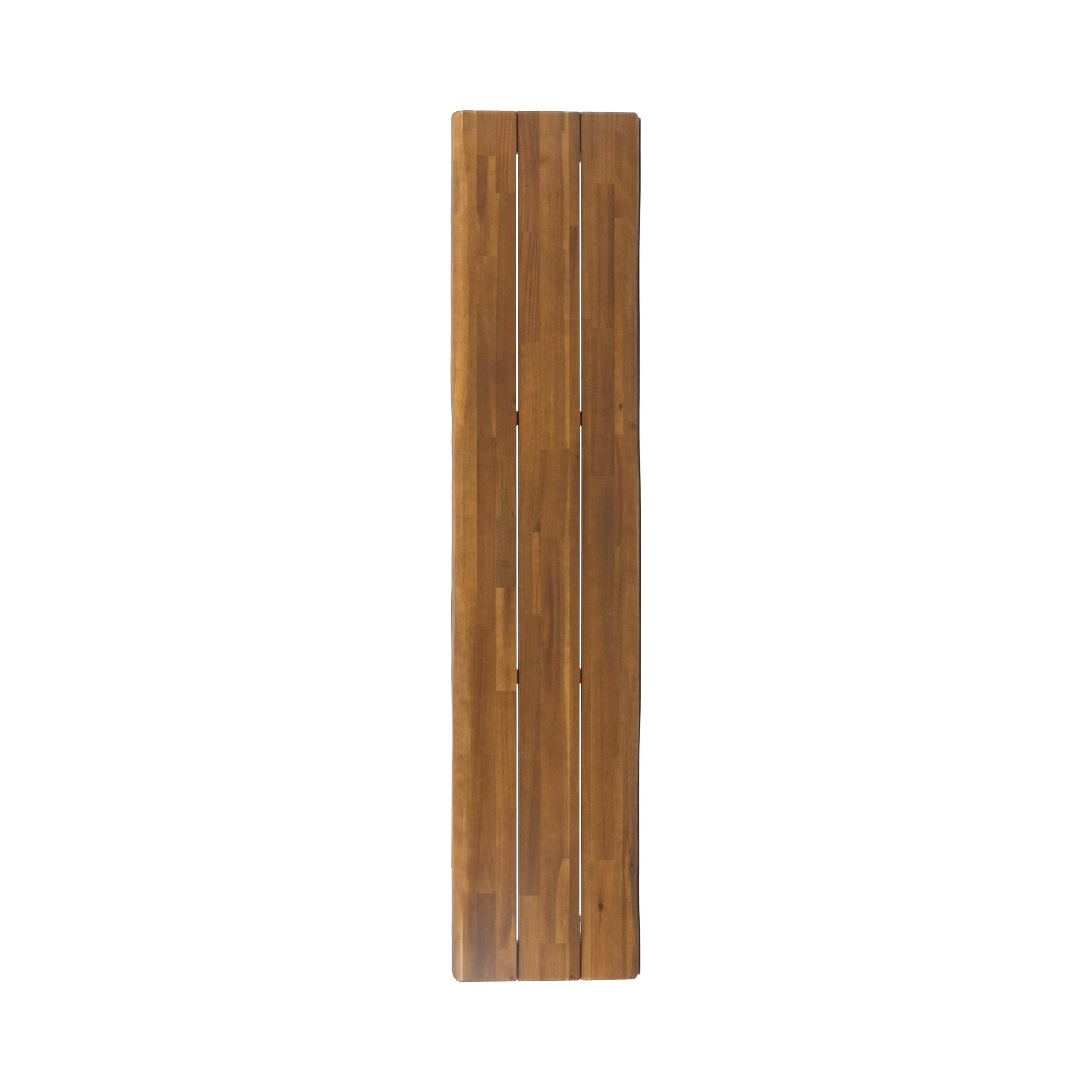 Christopher Knight Home Gladys Outdoor Modern Industrial Acacia Wood Bench with Hairpin Legs - Teak Finish & Rustic Metal Frame - Perfect for Patio, Garden, and Backyard Seating