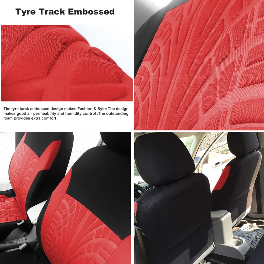 **2017-2020 Seat Arona Custom Fit Car Floor Mats & Red Polyester Cloth Bucket Seat Covers (5-Seat Full Set) – Durable, Non-Slip for Sedan, Truck, SUV – Perfect for Road Trips & Daily Commute**