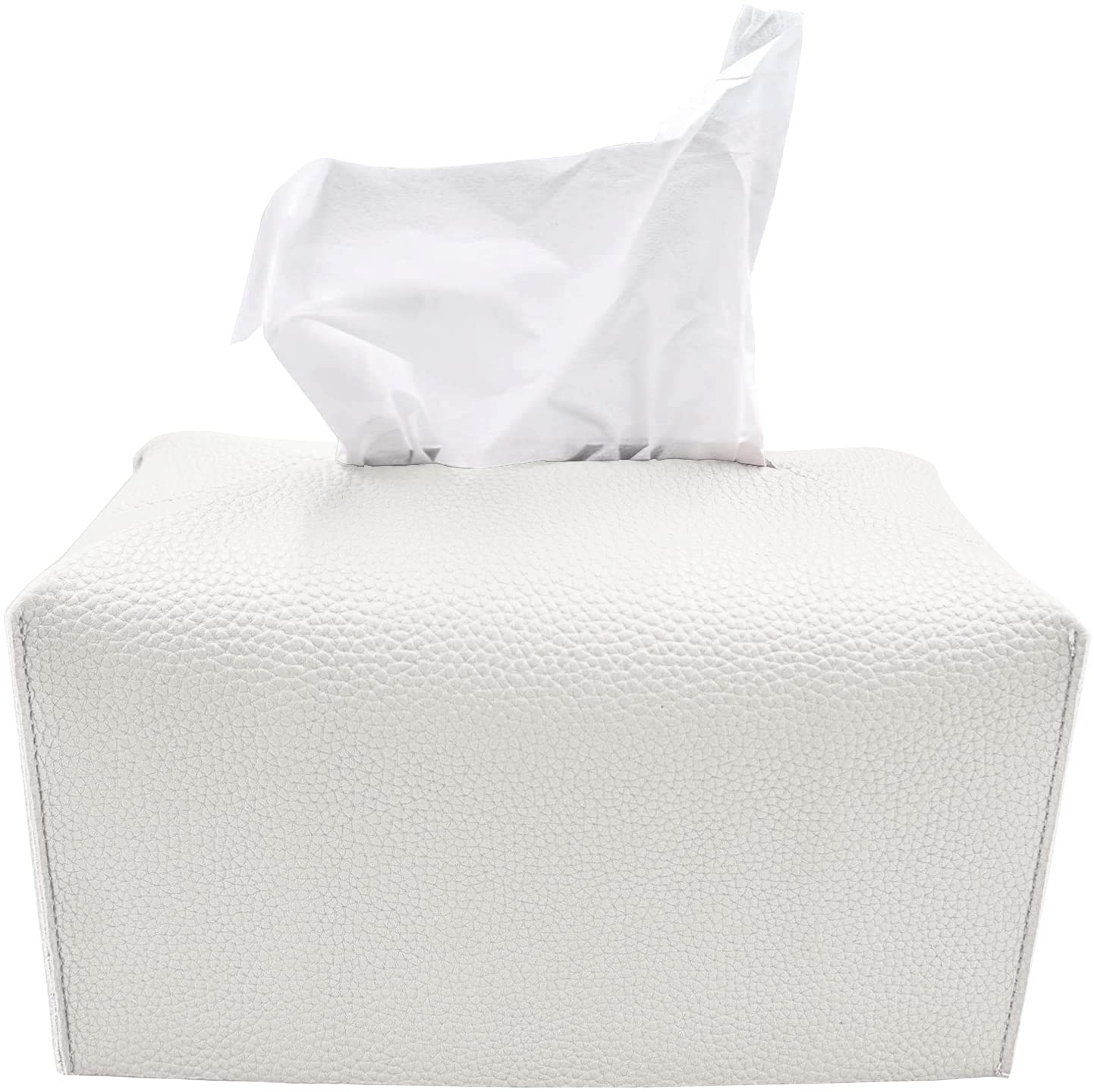 Premium PU Leather Tissue Box Cover - Modern Rectangular Decorative Holder for Bathroom, Office & Nightstand (9.5