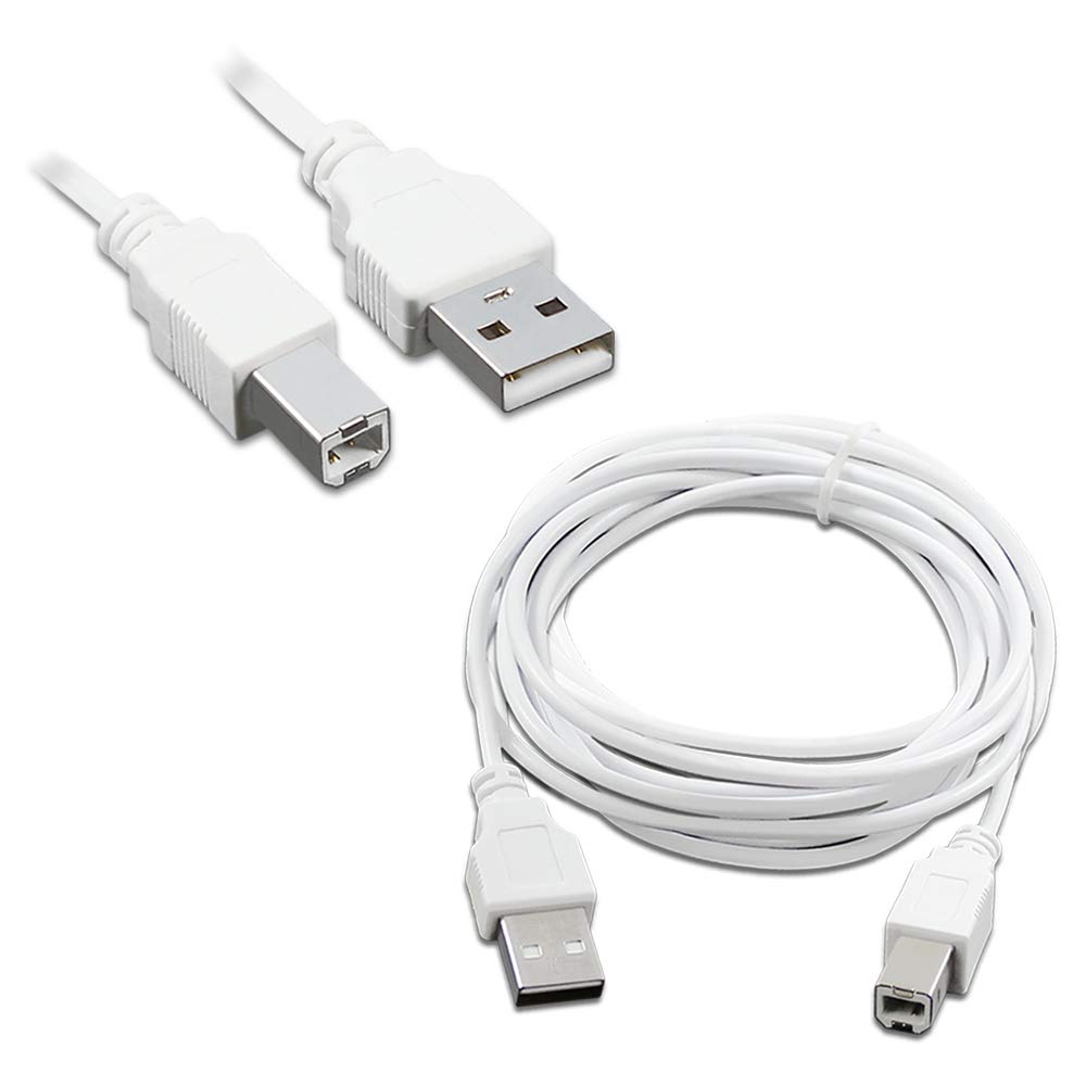 10FT USB 2.0 A to B Printer Cable - High Speed Data Sync for HP, Canon, Epson Printers & Scanners | Durable White Cord for HP PhotoSmart, LaserJet Series | Perfect for Home Office & Small Business Printing Needs