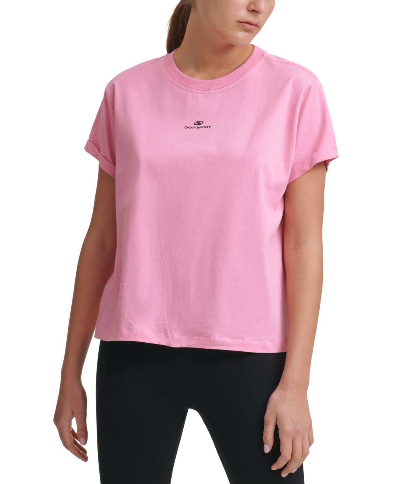 DKNY Women's Cotton Logo T-Shirt - Sporty Casual Wear for Gym & Outings
