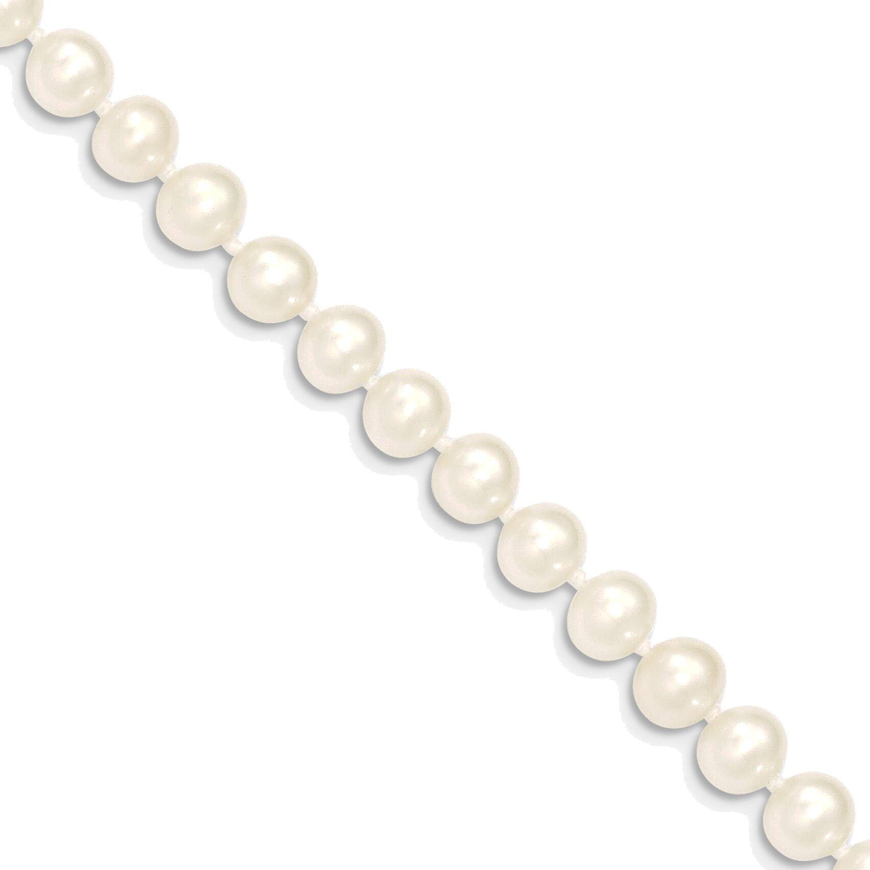 Bonyak 14K Yellow Gold Freshwater Cultured Pearl Necklace - 6-7mm White Near Round Pearls for Women | Elegant Gift for Brides, Anniversaries & Special Occasions