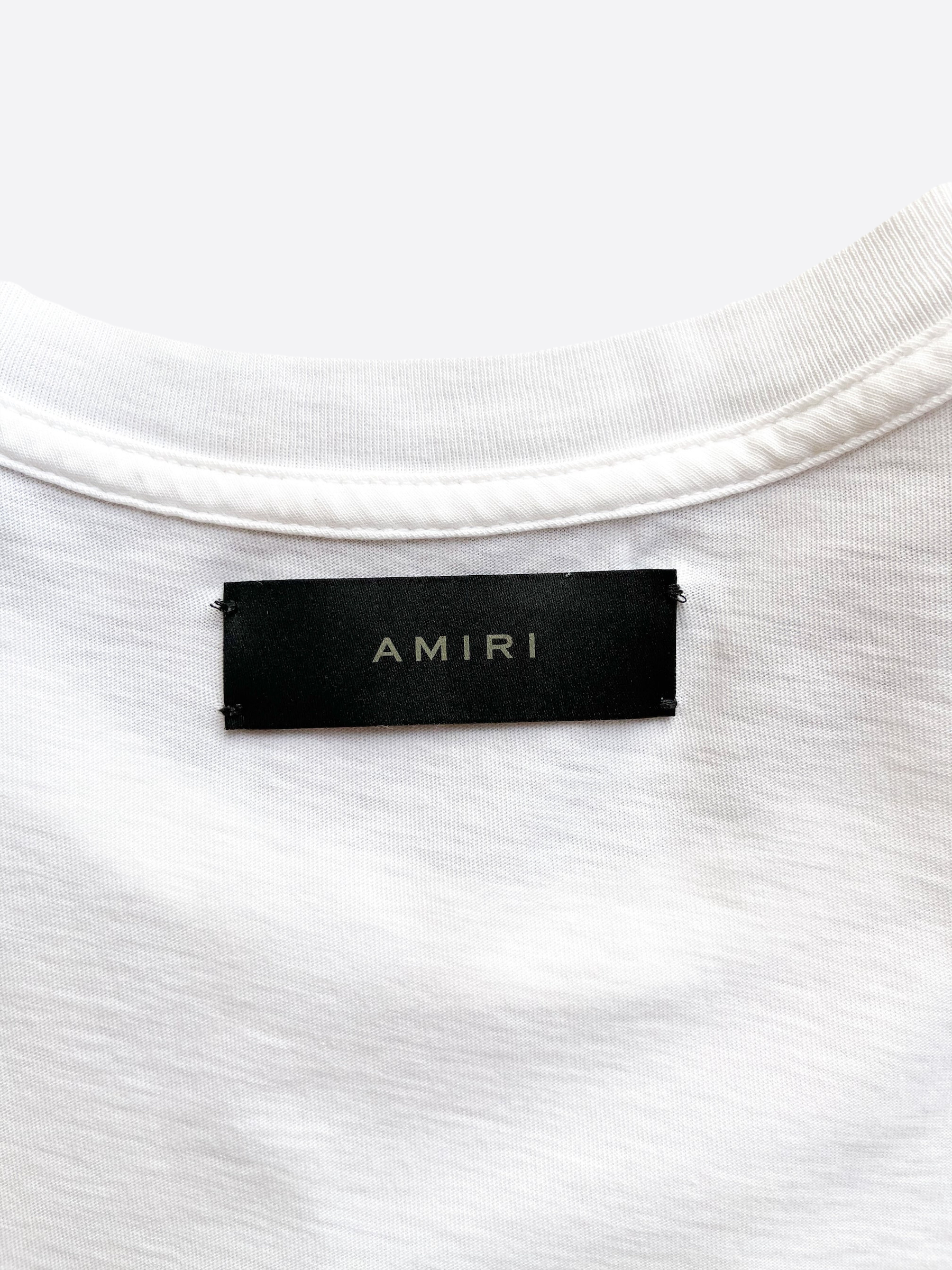 Amiri White Dagger Logo T-Shirt - Men's Premium Cotton Graphic Tee for Casual Wear & Street Style Fashion