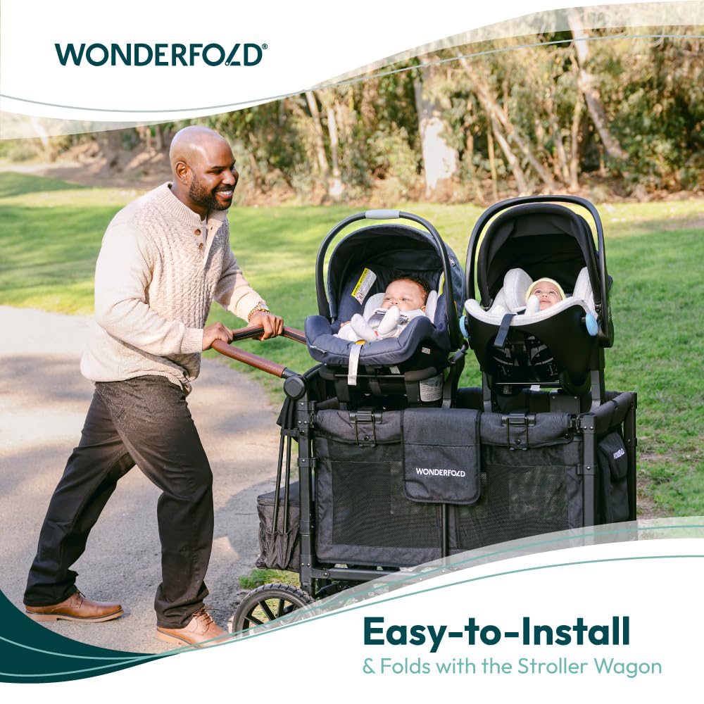 Wonderfold W2 Series Stroller Wagon Car Seat Adapter - Secure Infant Car Seat Attachment for Baby & Toddler | Fits W2 Wagons Only | Perfect for Family Outings, Park Visits & Shopping Trips
