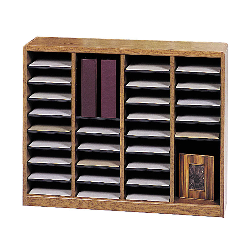 36-Slot Wooden Literature Organizer - Perfect for Office, School, and Home Document Storage & Organization