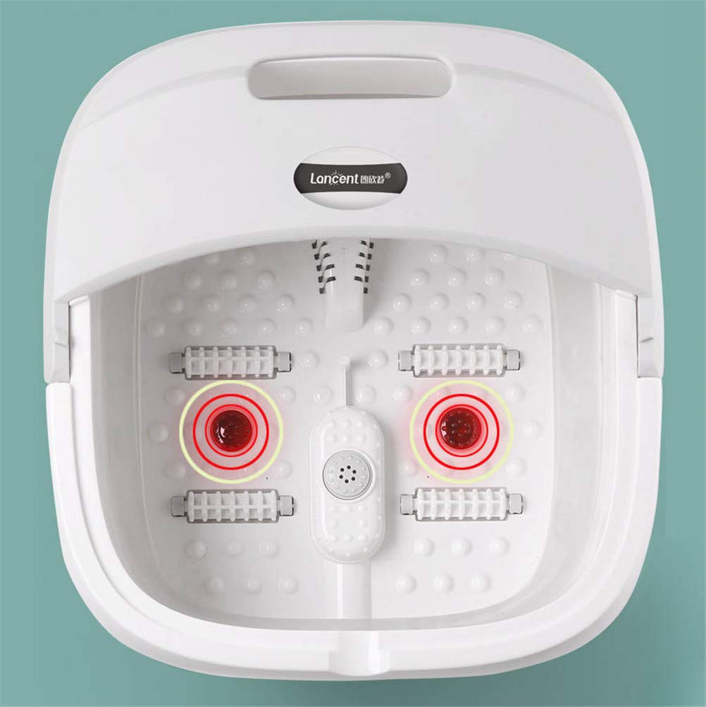 LBCD Electric Foot Spa Massager with Heat, Bubbles & Vibration - Foldable Foot Bath Machine with Automatic Temperature Control & Removable Massage Rollers - Perfect for Home Relaxation, Pedicure & Stress Relief