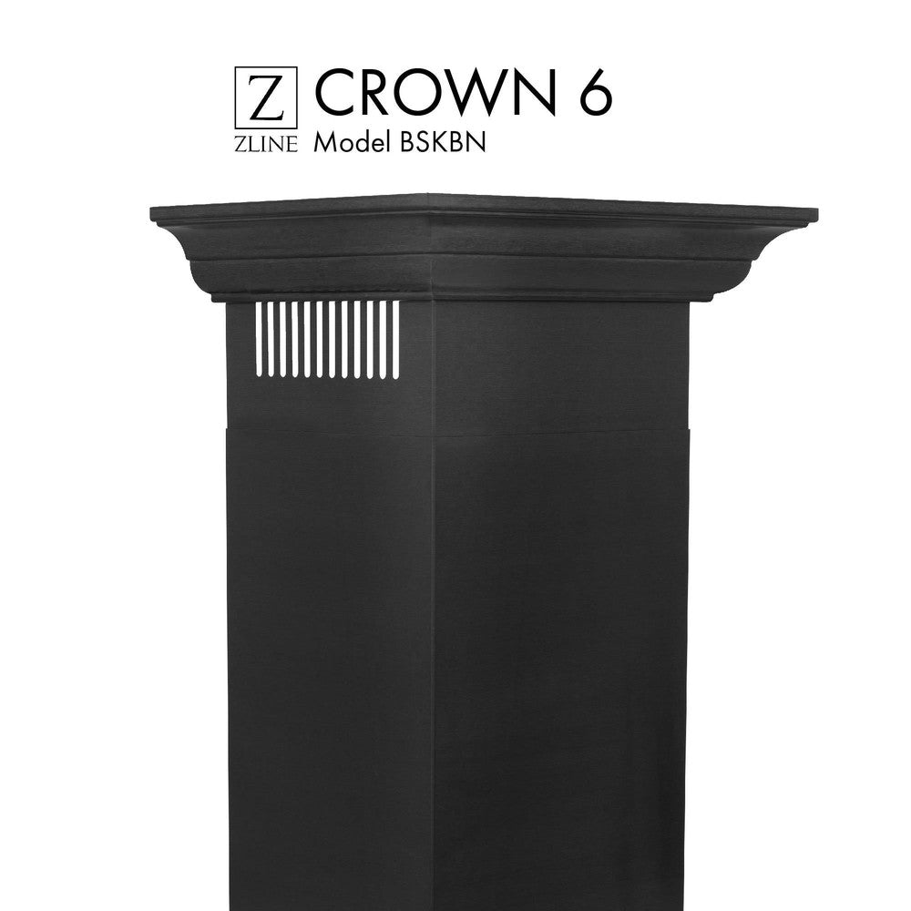 ZLINE CM6 BSKBN Crown Molding Profile 6 for Wall Mount Range Hood - Premium Kitchen Ventilation Trim for Modern & Traditional Home Decor