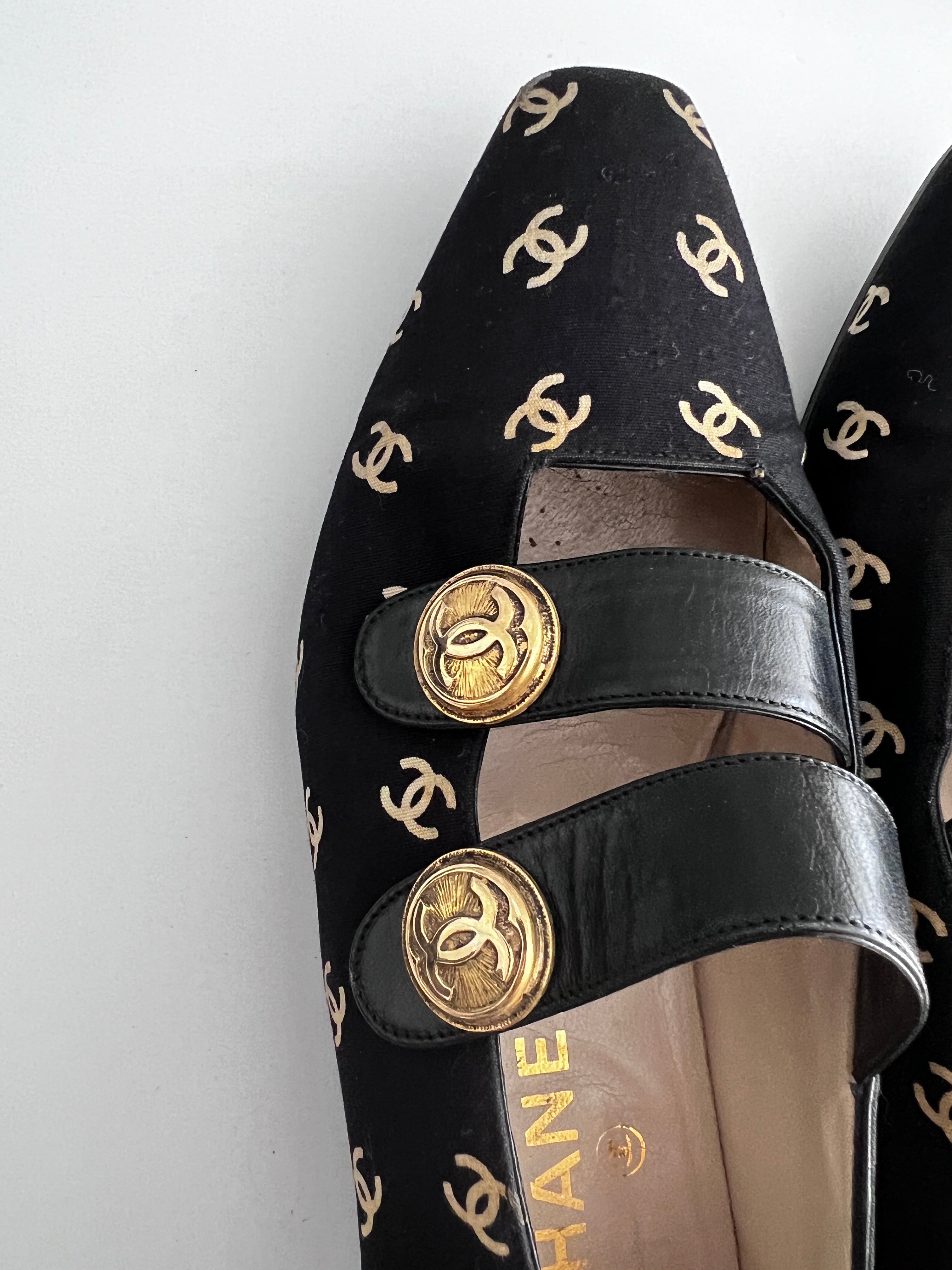 Vintage Chanel Canvas Logo Flap Shoes - Classic Designer Sneakers for Women | Perfect for Casual Outfits, Street Style & Fashion Events