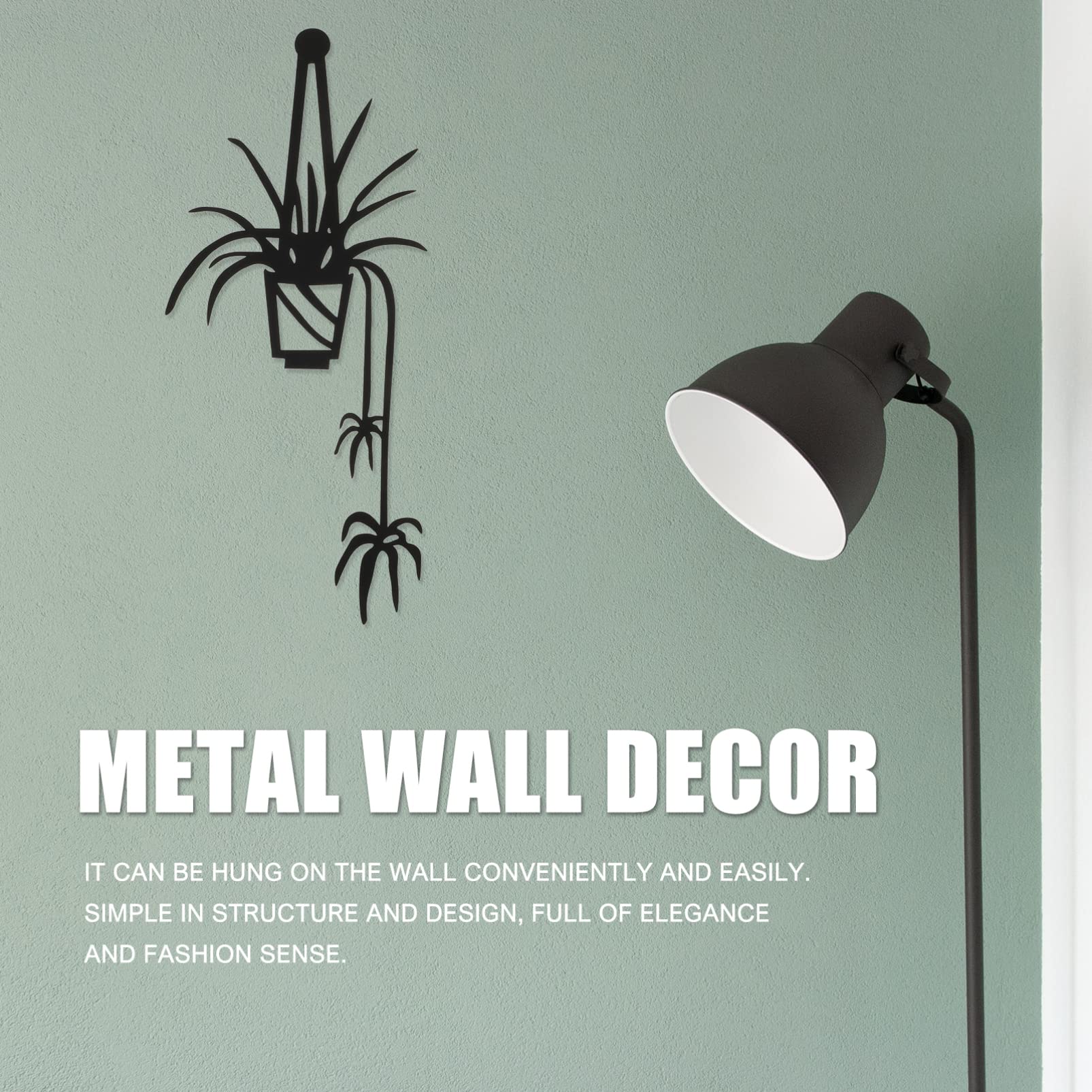 Metal Wall Vases - Wrought Iron Hanging Flower Pots for Kitchen & Home Decor