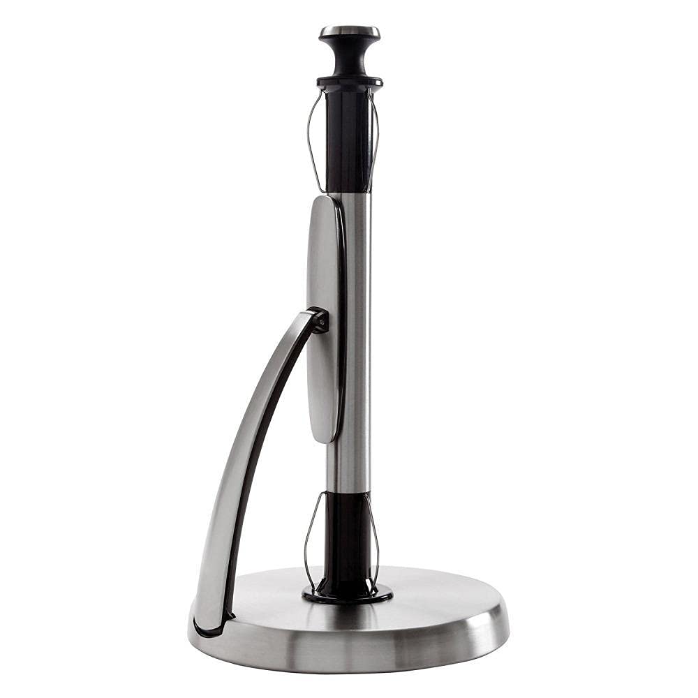 Stainless Steel Paper Towel Holder - Wall Mount & Adhesive Stand for Kitchen, Bathroom, Office - Durable & Space-Saving Paper Towel Dispenser