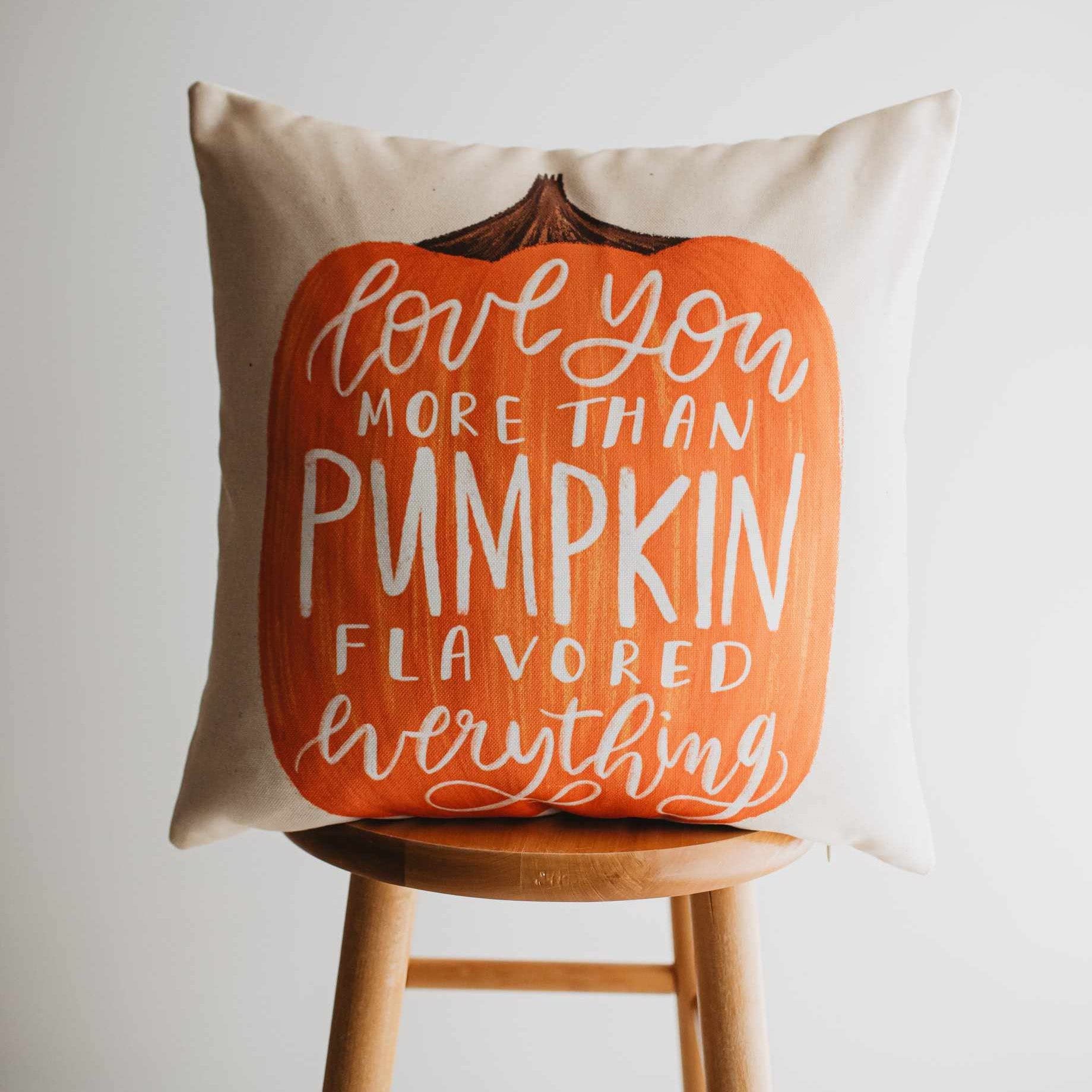 Primitive Pumpkin Pillow Cover - Thanksgiving & Fall Farmhouse Decor - Country Style Throw Pillow for Sofa, Bed, Porch - Cozy Autumn Home Accent