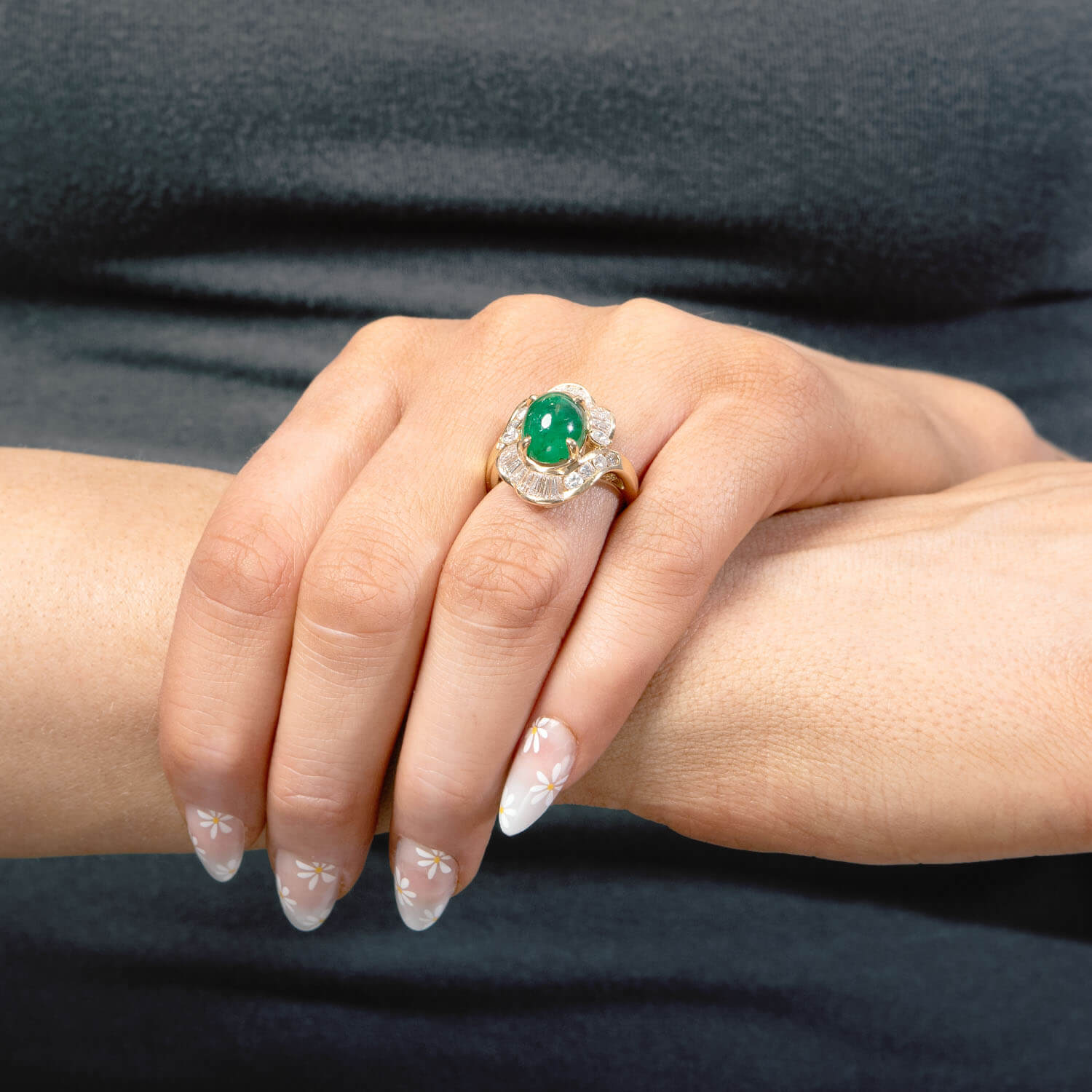 14K Gold Emerald and Diamond Halo Engagement Ring for Women - Vintage Style Wedding Band, Anniversary Gift, Bridal Jewelry