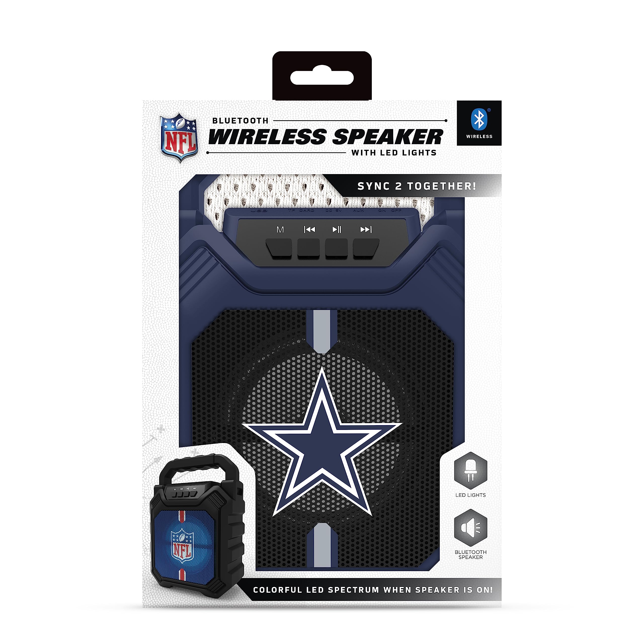 SOAR NFL Unisex XL ShockBox Wireless Bluetooth Speaker - Portable Waterproof Speaker for Outdoor, Travel, Parties & Home Use