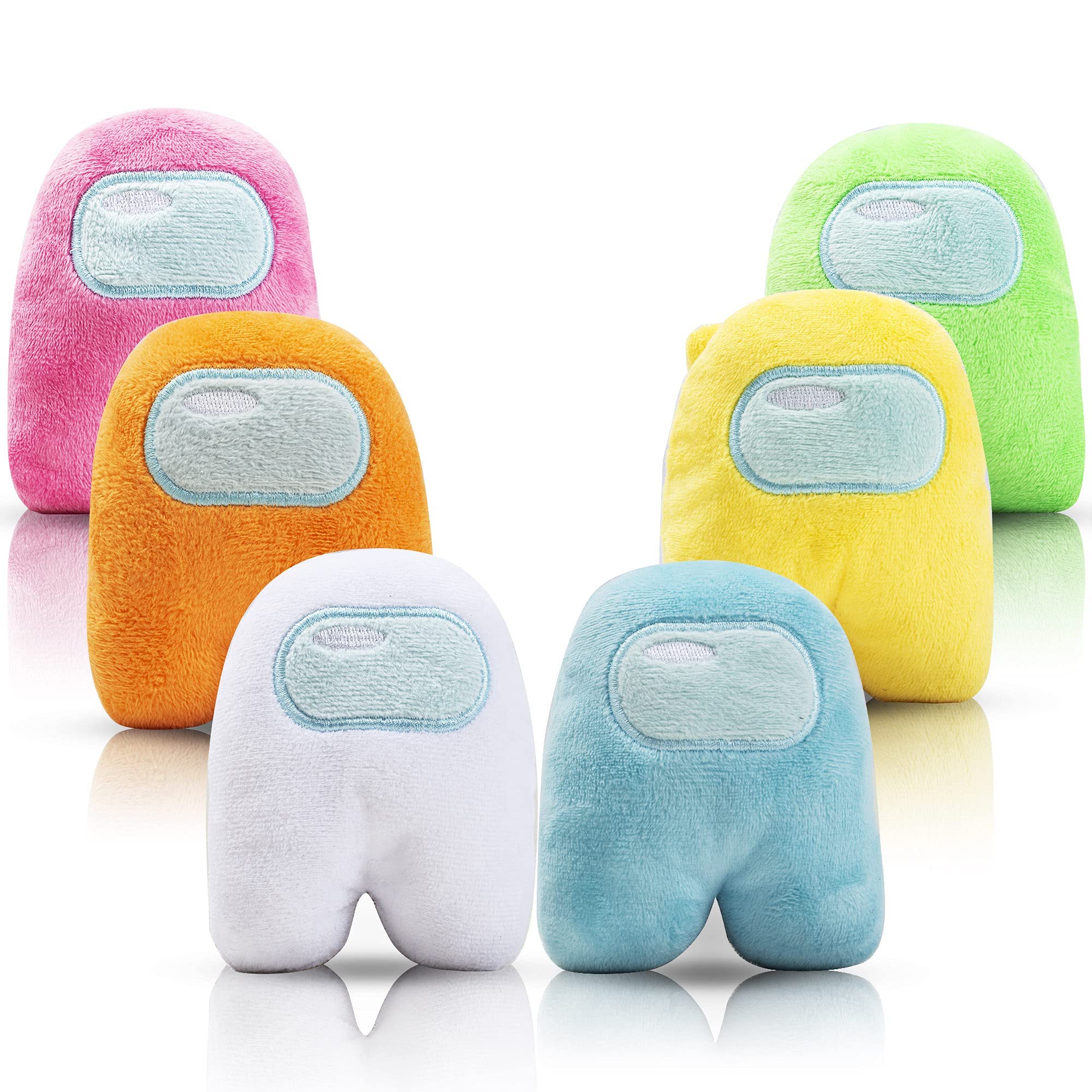 6 Pcs Among Us Plush Toys - Astronaut Crewmate Stuffed Animals, Soft Plush Dolls for Kids & Game Fans (Light Colors) | Perfect Gift for Birthday, Party Favors & Home Decor