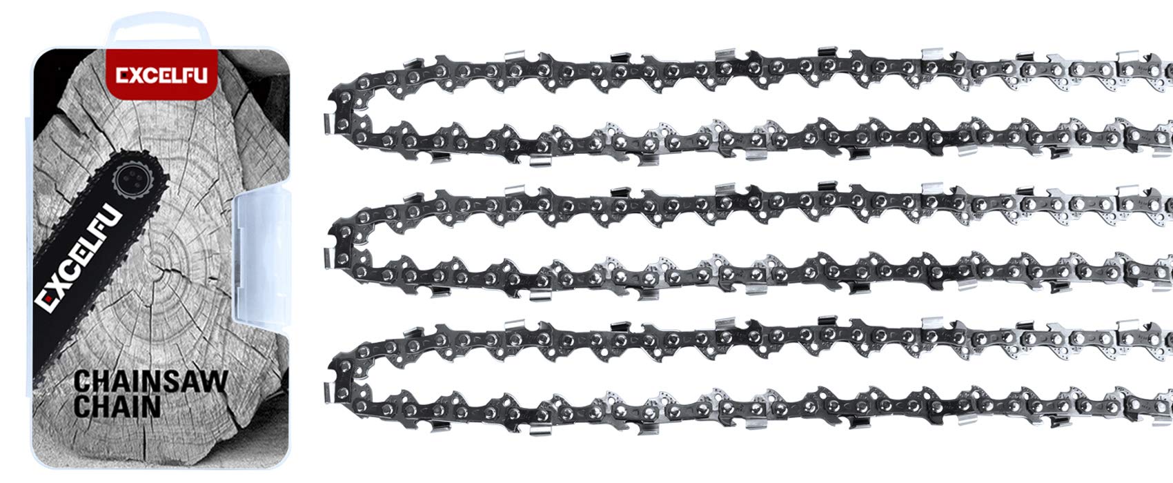 3 Pack 14 Inch Chainsaw Chains 3/8 LP .043 Gauge 50 Drive Links - Compatible with Stihl Saws - Perfect for Tree Trimming, Firewood Cutting & Landscaping