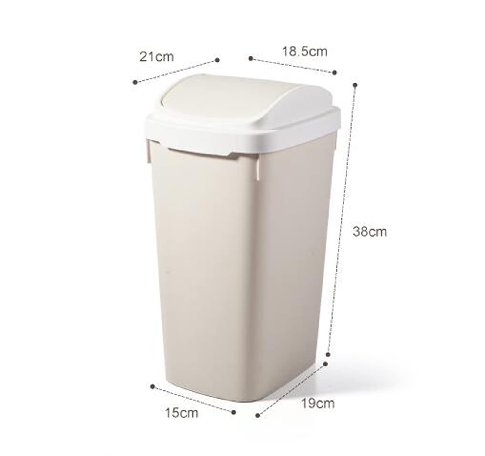 13L/3.4 Gallon Swing Lid Trash Can - Pink Small Plastic Waste Bin for Bedroom, Kitchen, Office & Under Desk | Space-Saving Garbage Can for Home & Workspaces