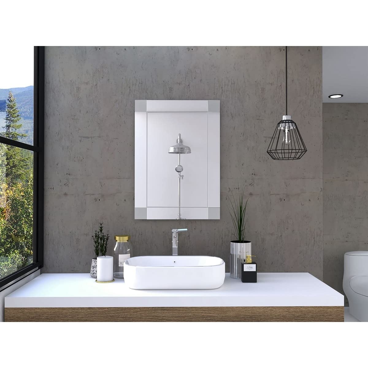 Modern Minimalist Frameless Wall Mirror - Sleek Glass Decor for Living Room, Bedroom & Bathroom - Perfect for Home & Office Decor