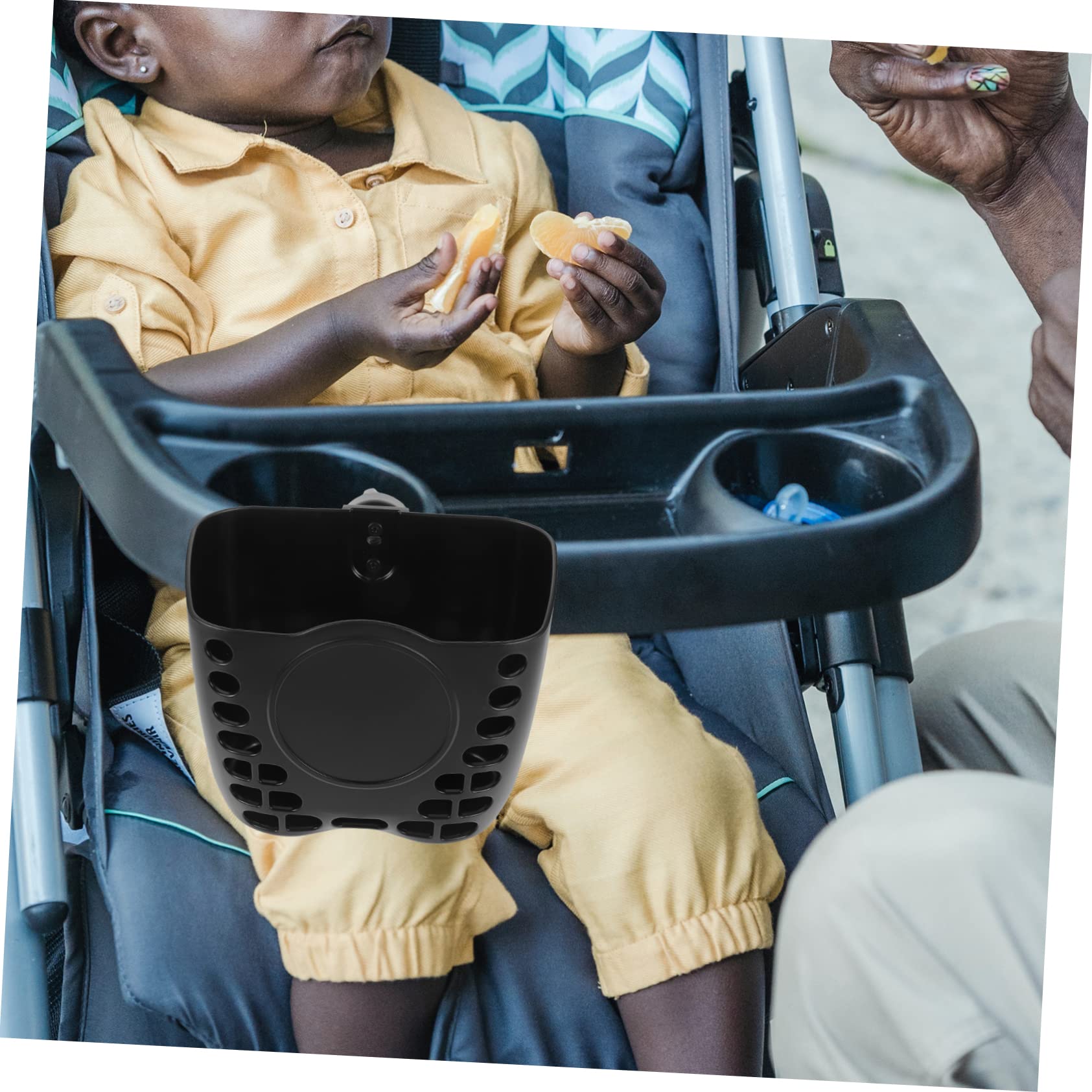 Amosfun 2-Pack Universal Stroller Basket & Bike Cup Holder - Durable Plastic Hanging Organizer for Baby Strollers, Bicycles, and Cribs - Perfect for Diapers, Bottles, Toys, and Essentials On-The-Go