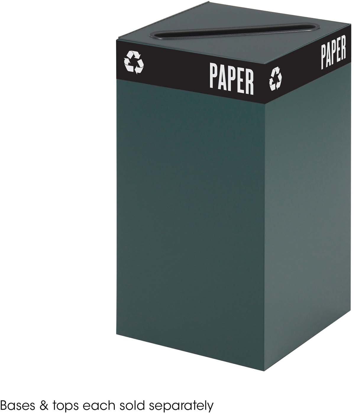 Public Square® 25 Gallon Recycling Trash Can Base with Lid - Heavy Duty Outdoor Garbage Bin for Home, Office, Park & Commercial Use [Model 2981]