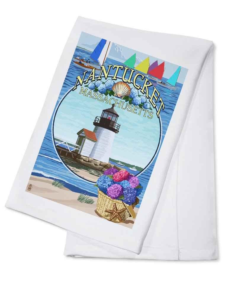 Nantucket Massachusetts 100% Cotton Tea Towel - Decorative Hand Towel for Kitchen & Home | Coastal Style Dish Towel, Perfect for Drying Dishes, Gift Giving & Farmhouse Decor