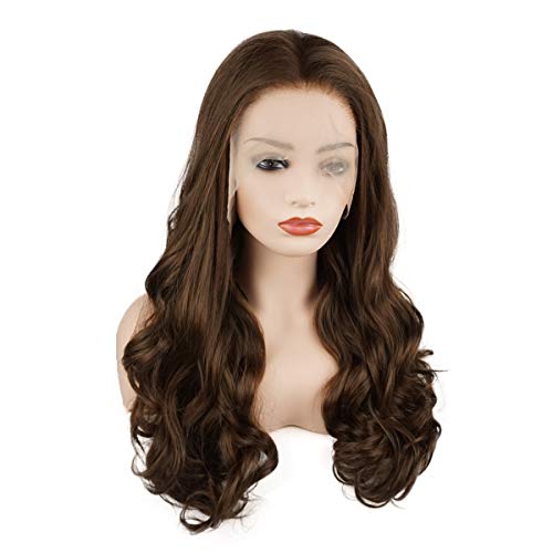 Heat-Friendly Full Density Wavy Synthetic Lace Front Wig for Women - Natural Look for Daily Wear, Cosplay & Special Occasions