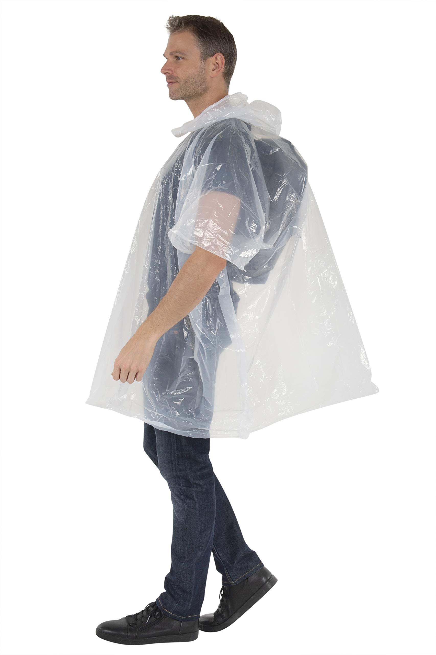 **Waterproof Disposable Rain Ponchos for Adults & Teens - Bulk Pack Emergency Raincoats for Outdoor Activities, Parks, Hiking & Travel - Multi Colors**